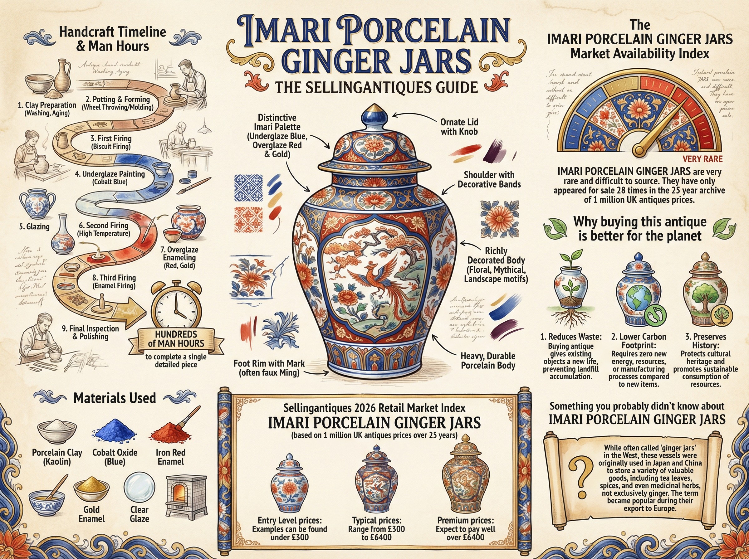 Imari Porcelain Ginger Jars Guide Infographic