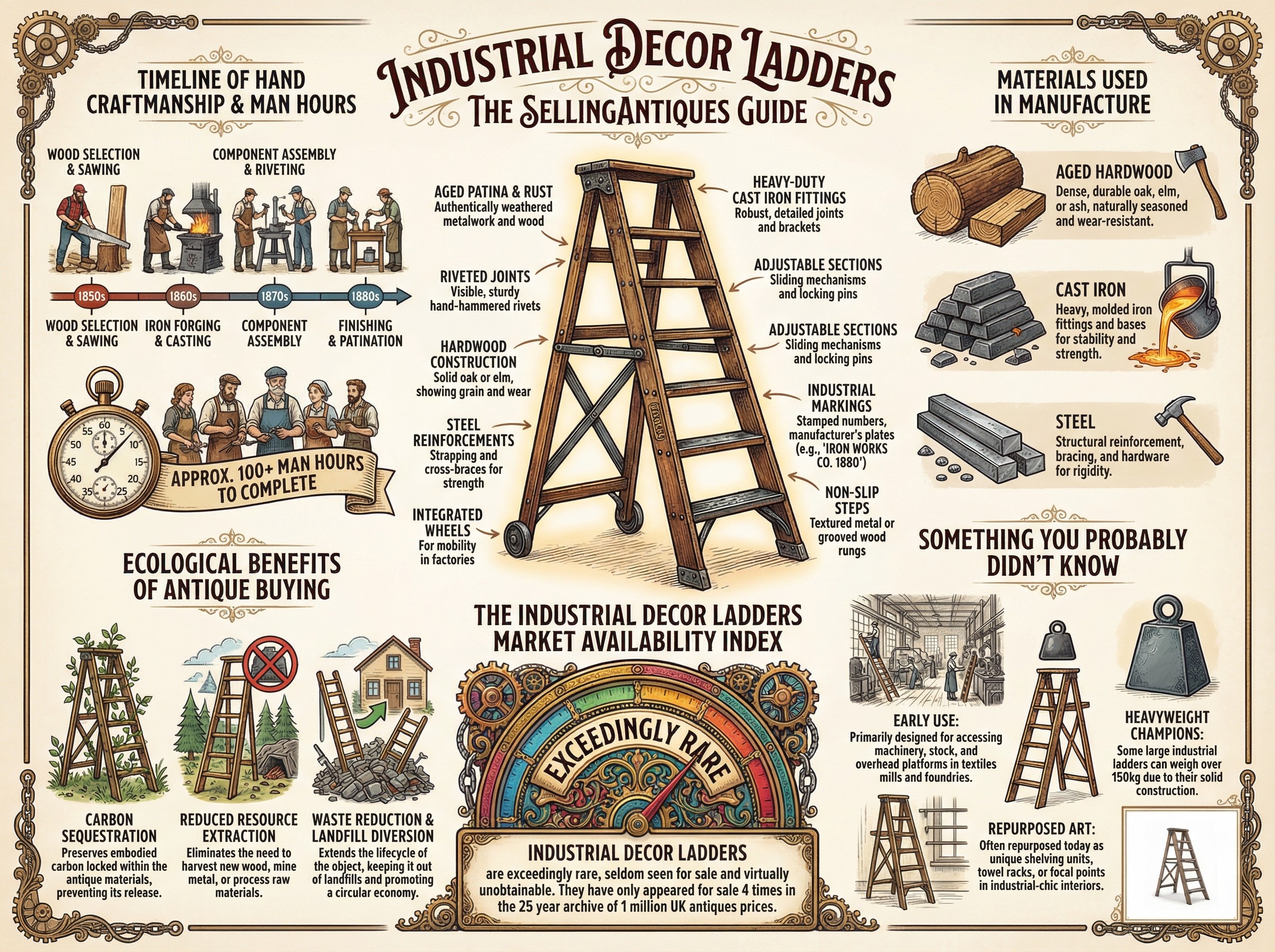 Industrial Decor Ladders Guide Infographic