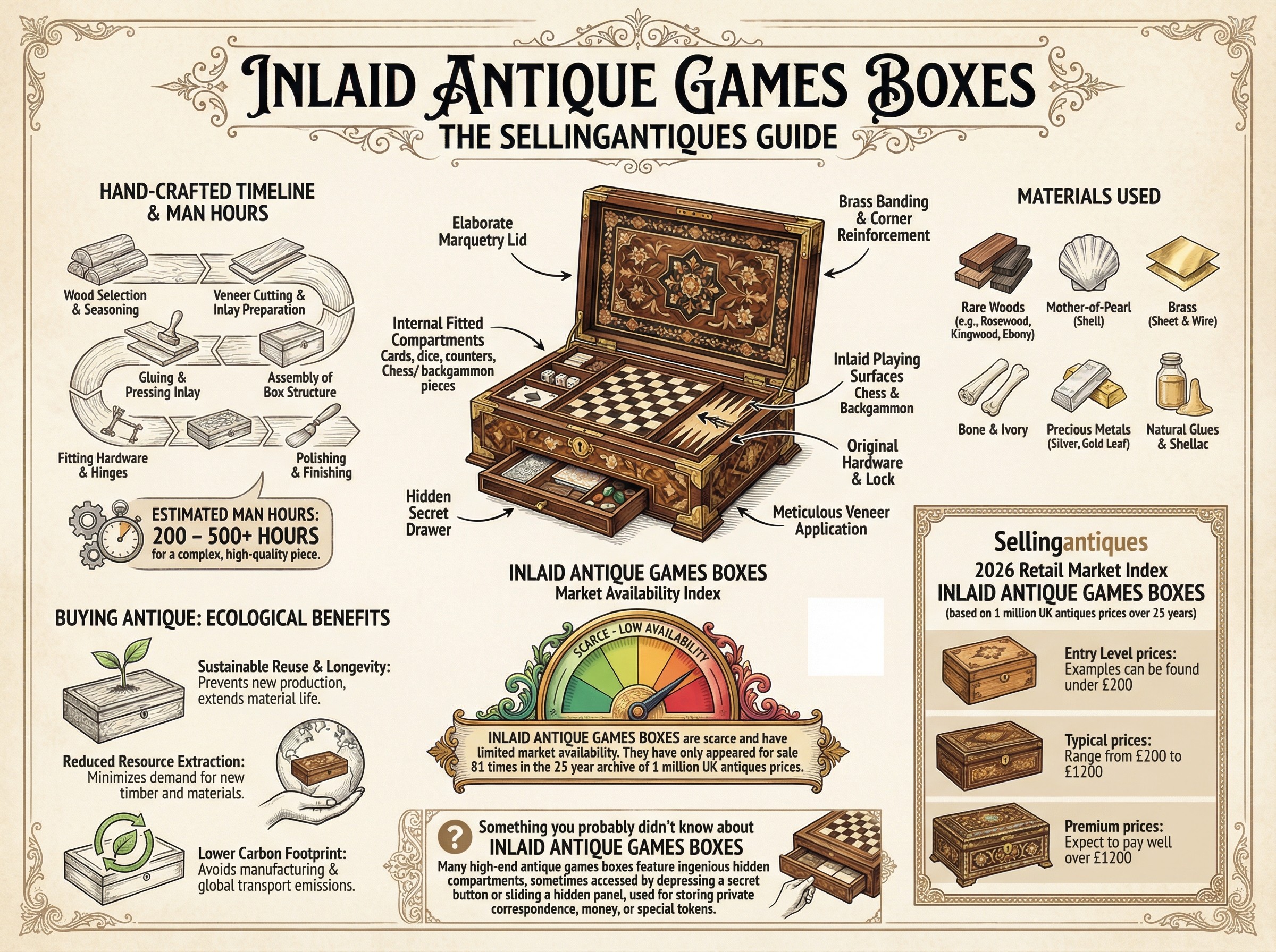 Inlaid Antique Games Boxes Guide Infographic