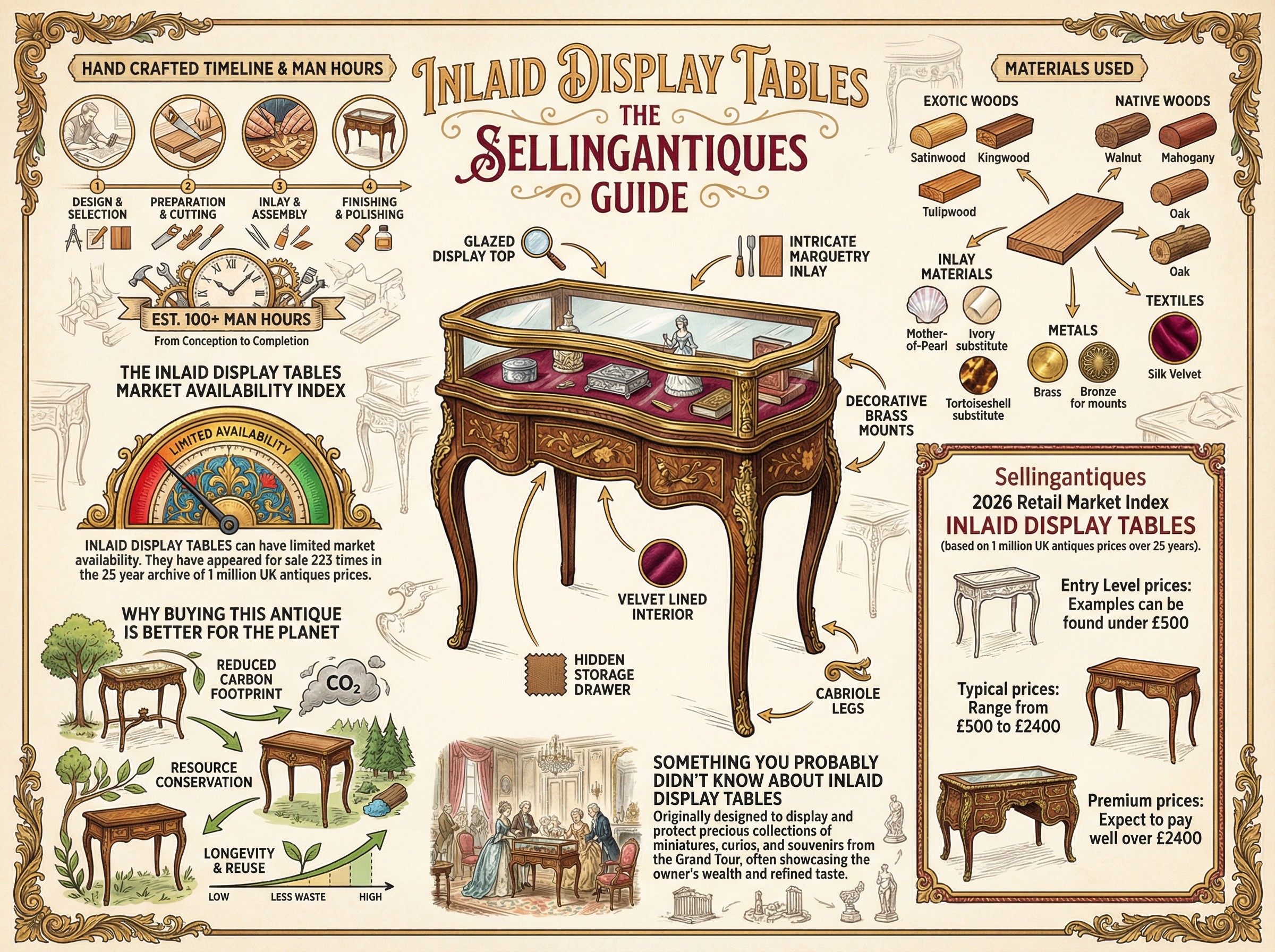 Inlaid Display Tables Guide Infographic