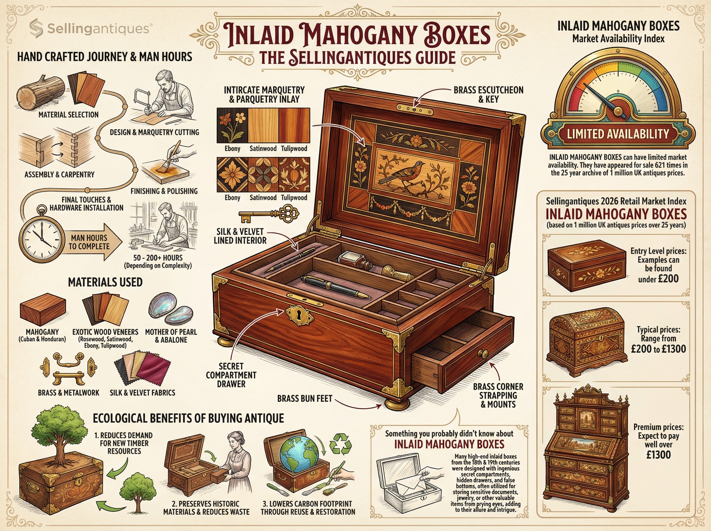 Inlaid Mahogany Boxes Guide Infographic
