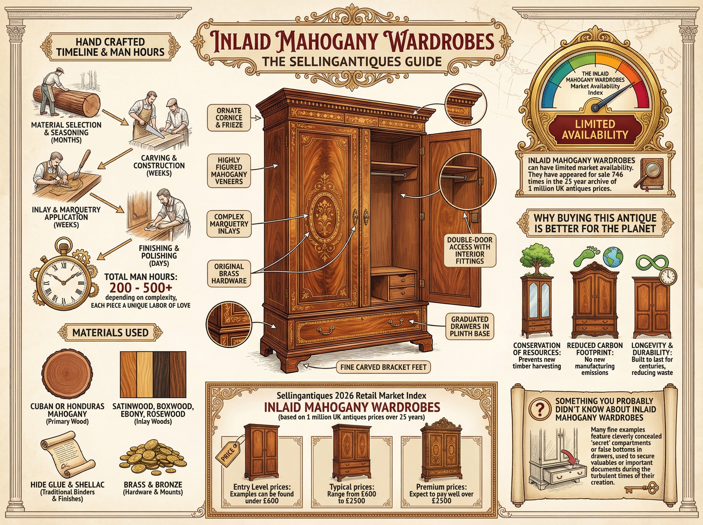 Inlaid Mahogany Wardrobes Guide Infographic