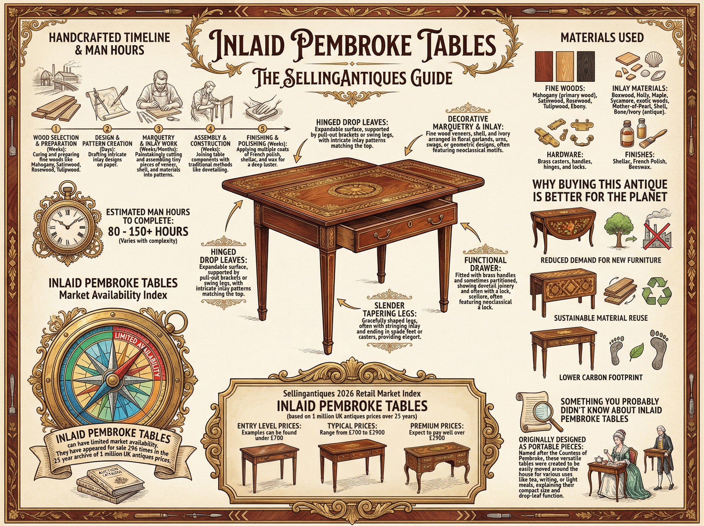 Inlaid Pembroke Tables Guide Infographic
