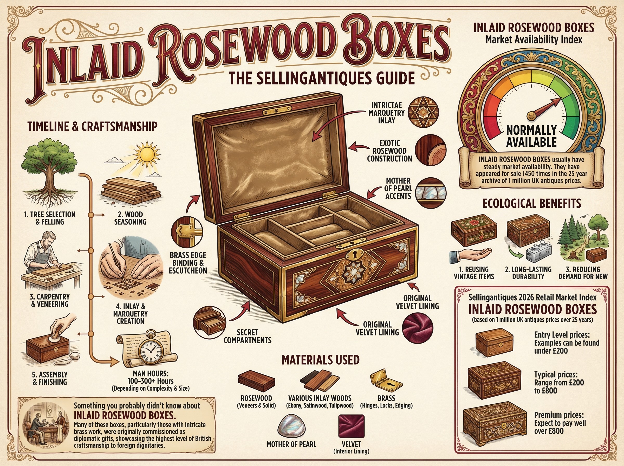 Inlaid Rosewood Boxes Guide Infographic