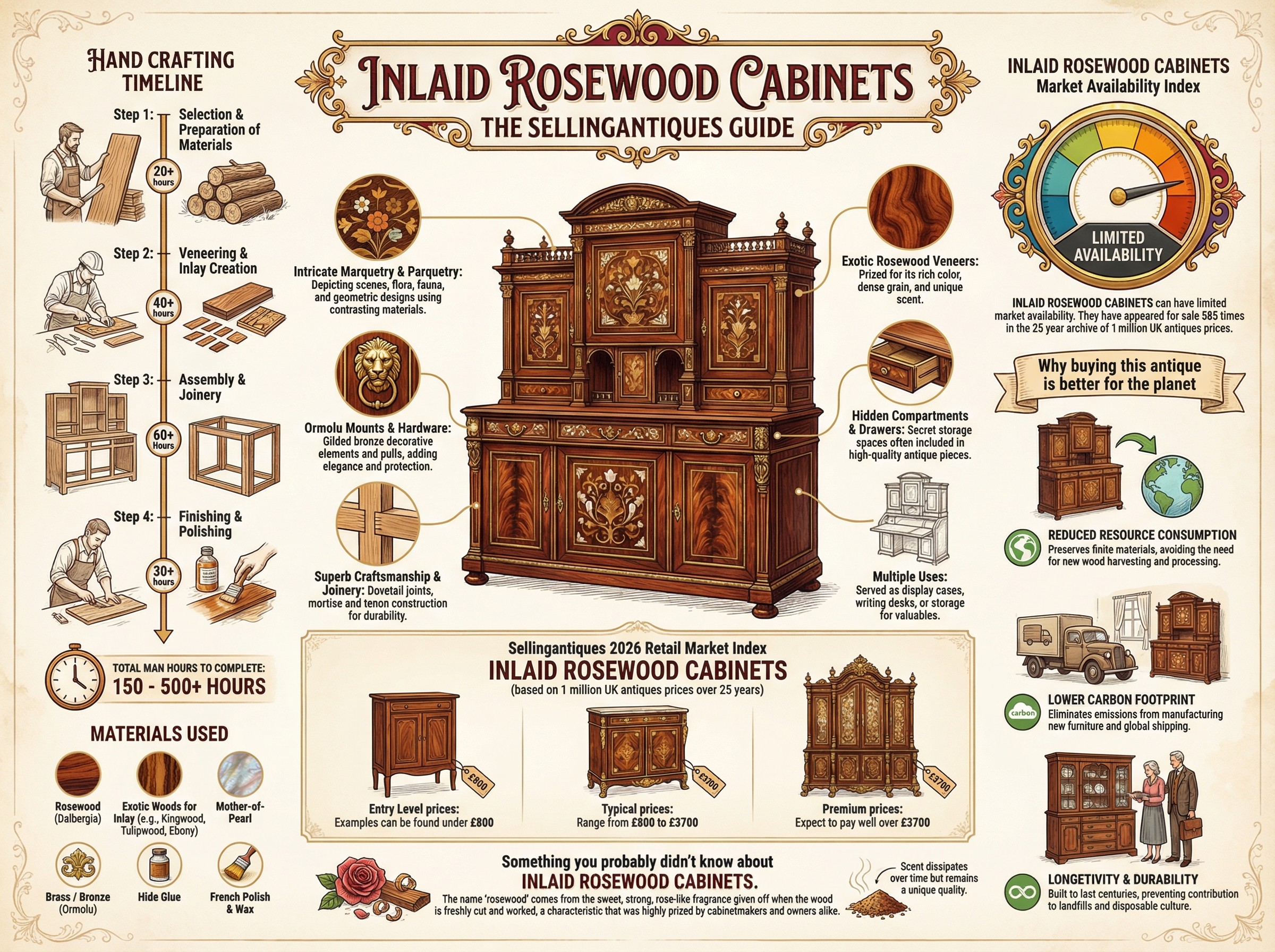 Inlaid Rosewood Cabinets Guide Infographic