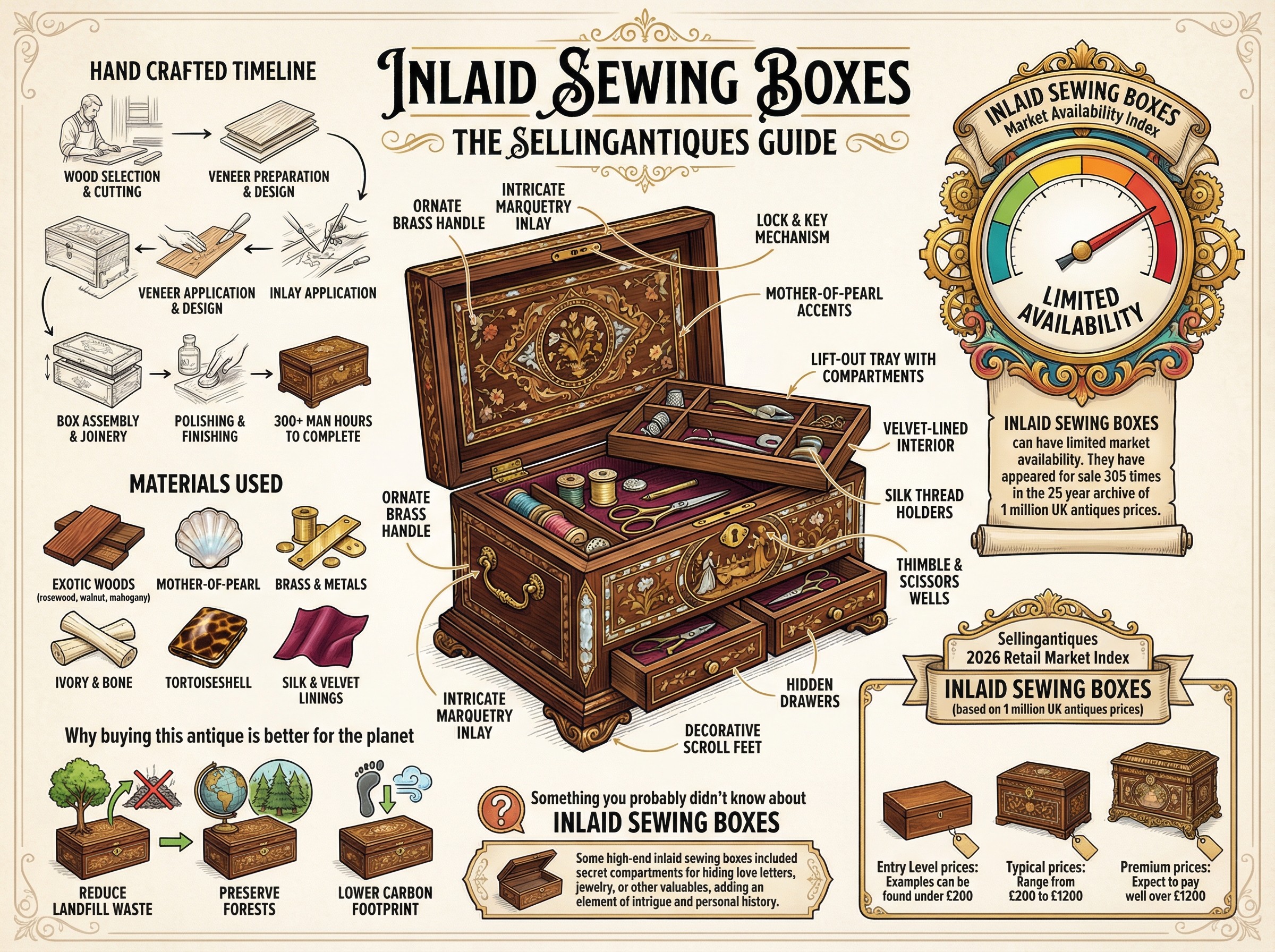 Inlaid Sewing Boxes Guide Infographic