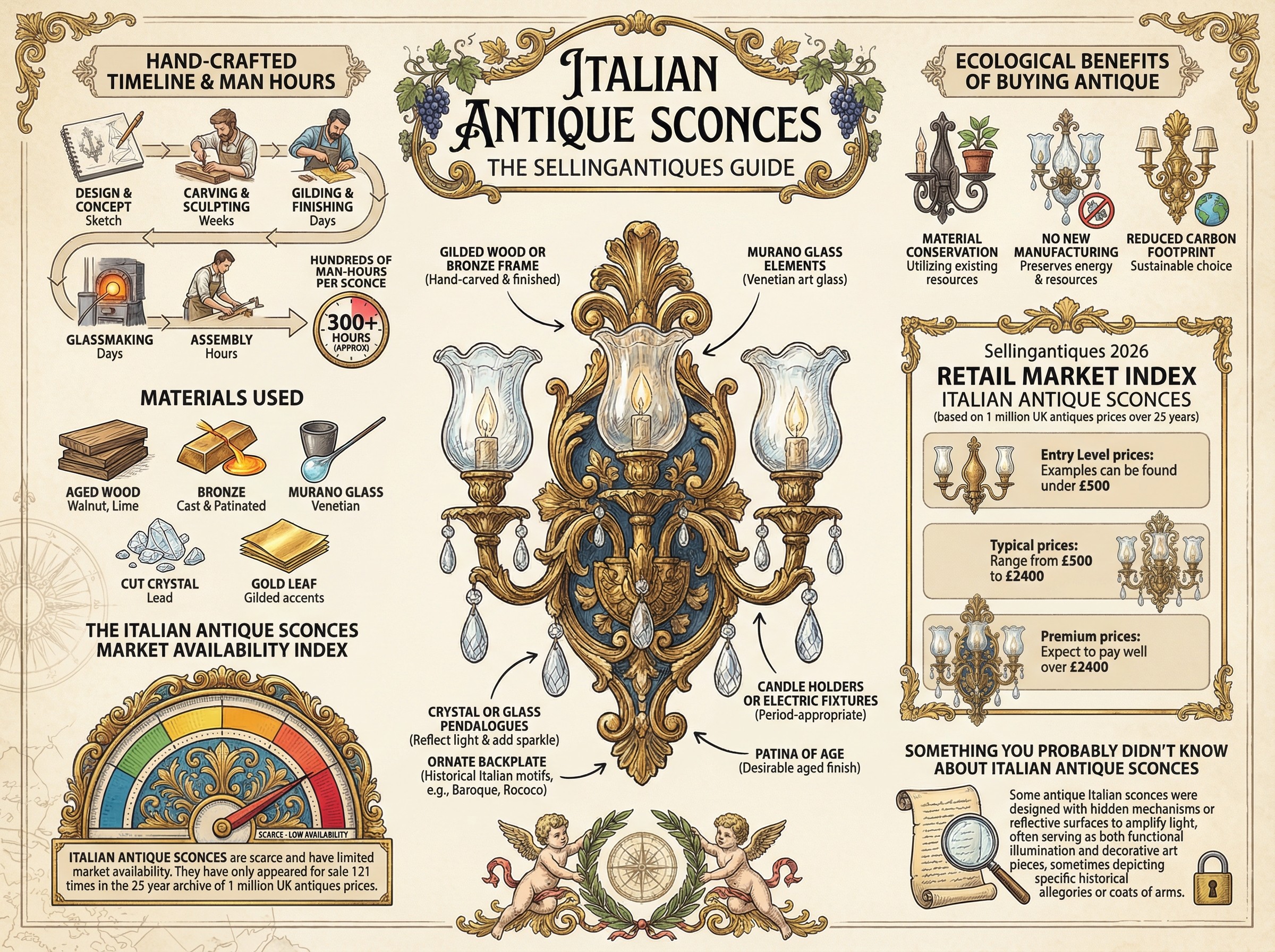 Italian Antique Sconces Guide Infographic