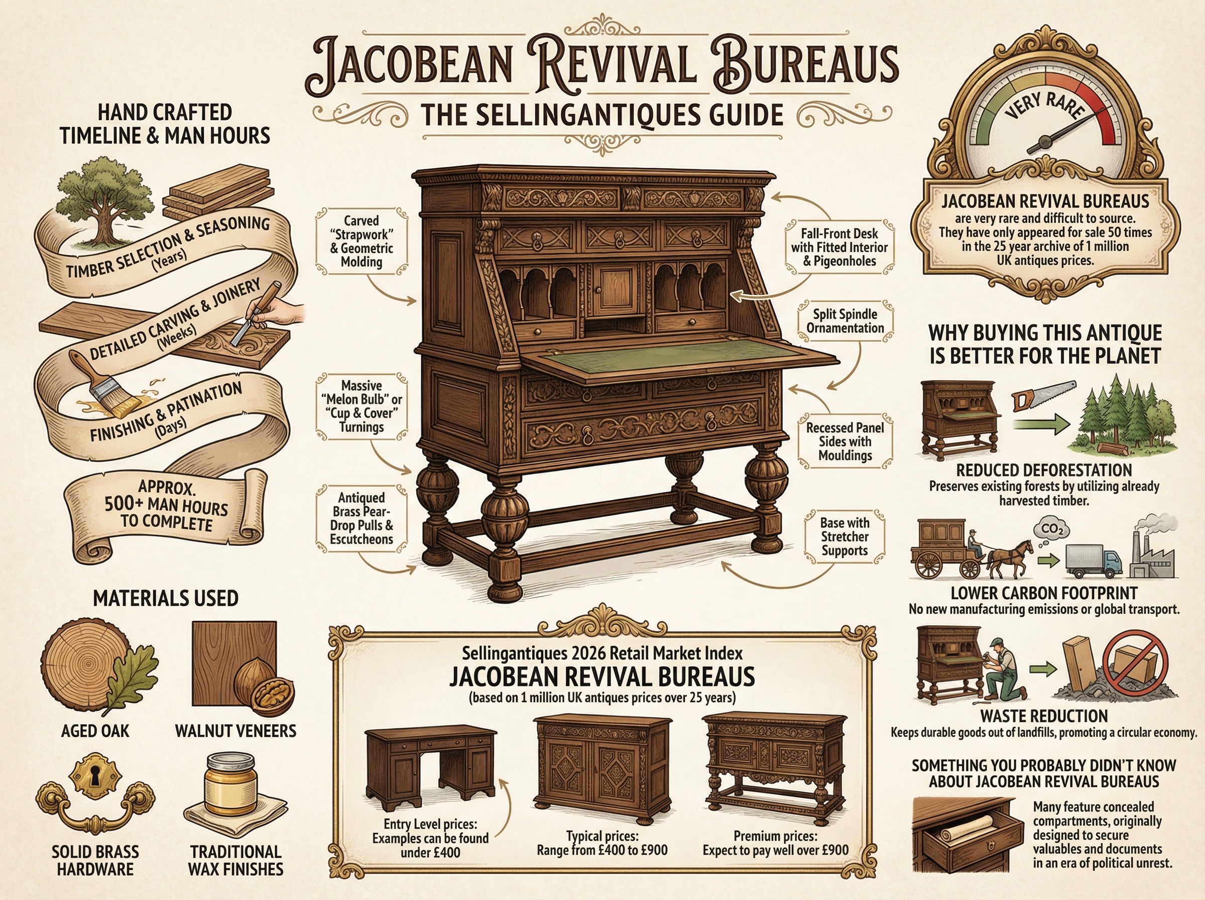 Jacobean Revival Bureaus Guide Infographic
