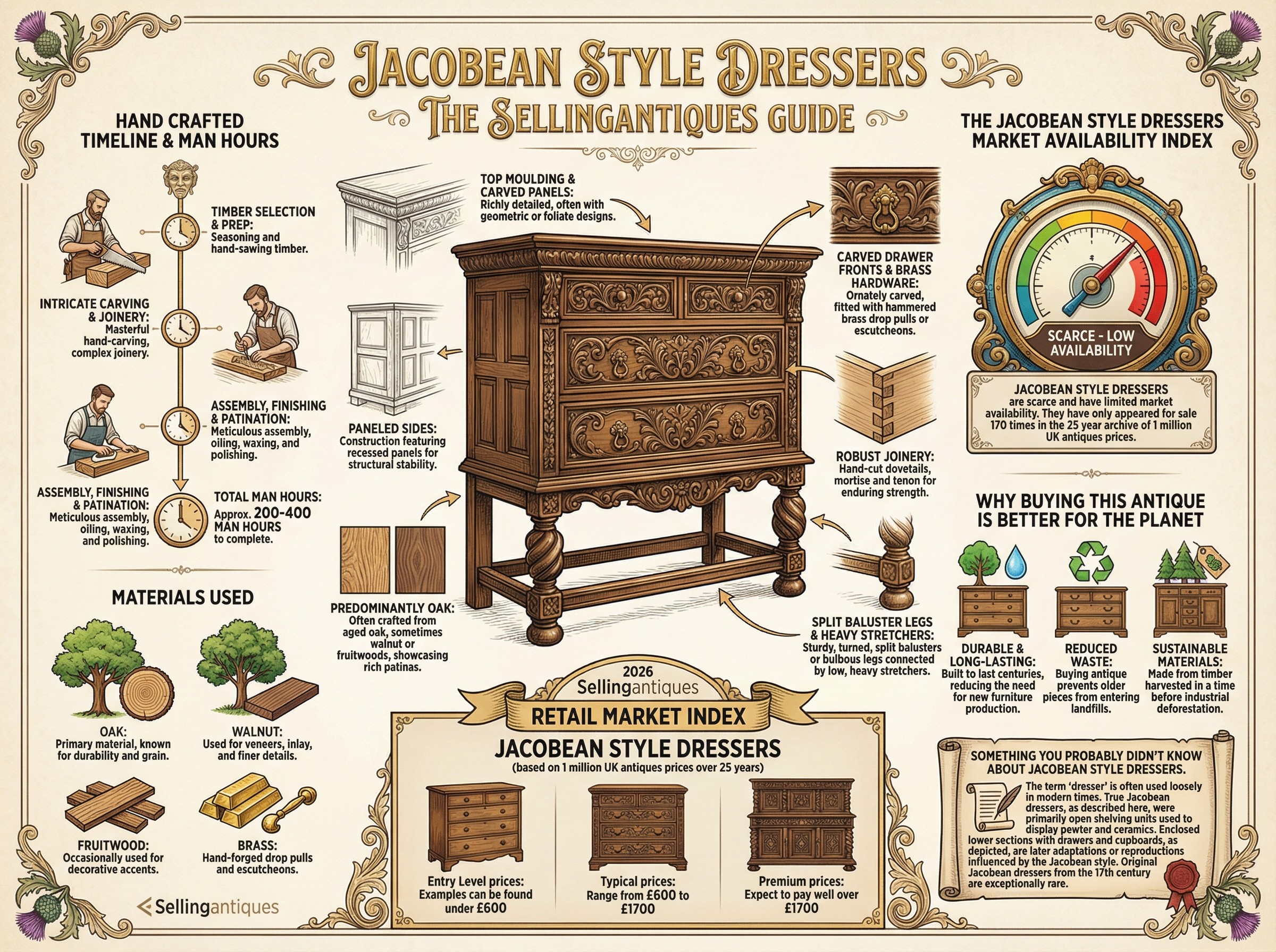 Jacobean Style Dressers Guide Infographic