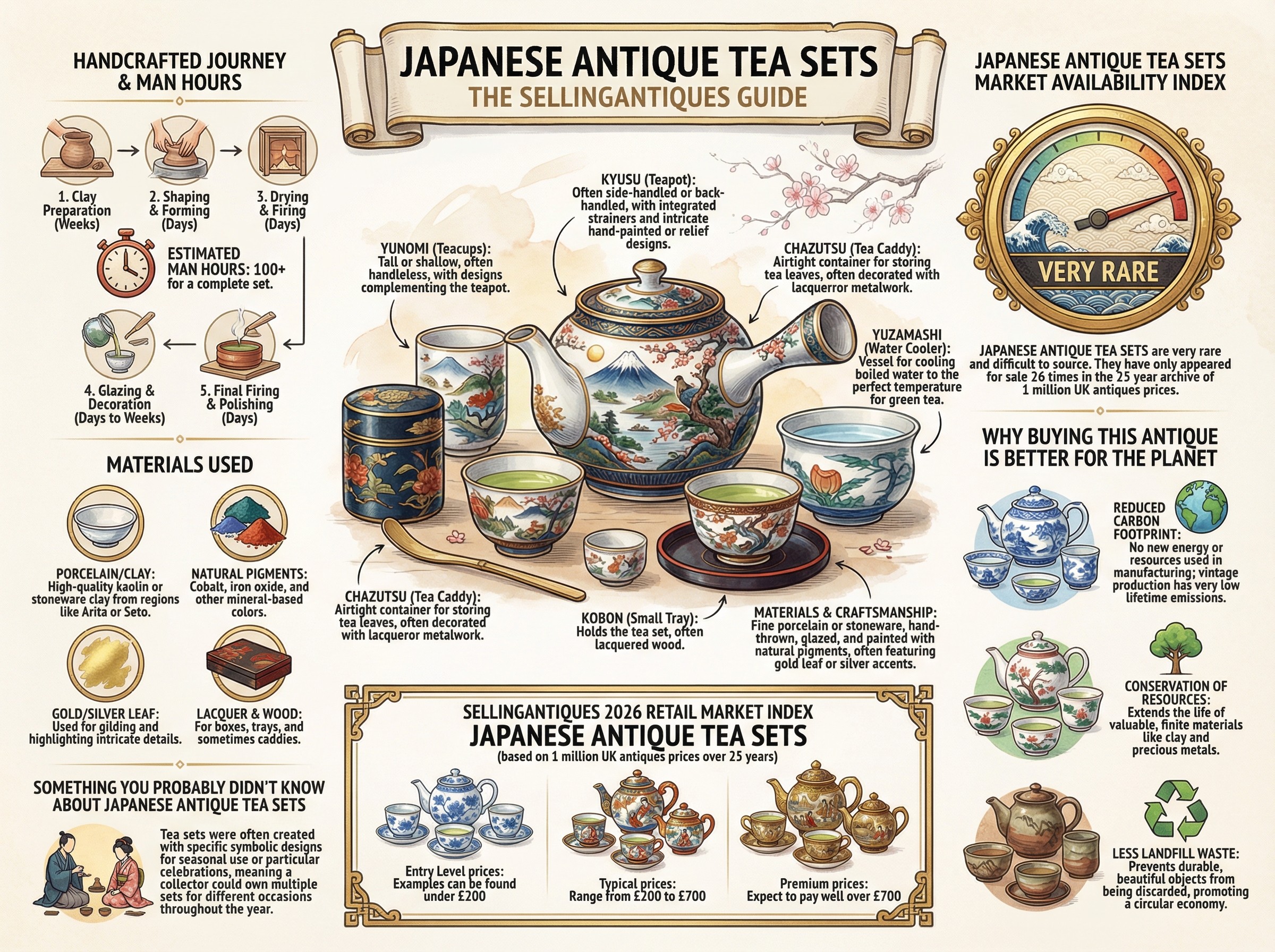 Japanese Antique Tea Sets Guide Infographic