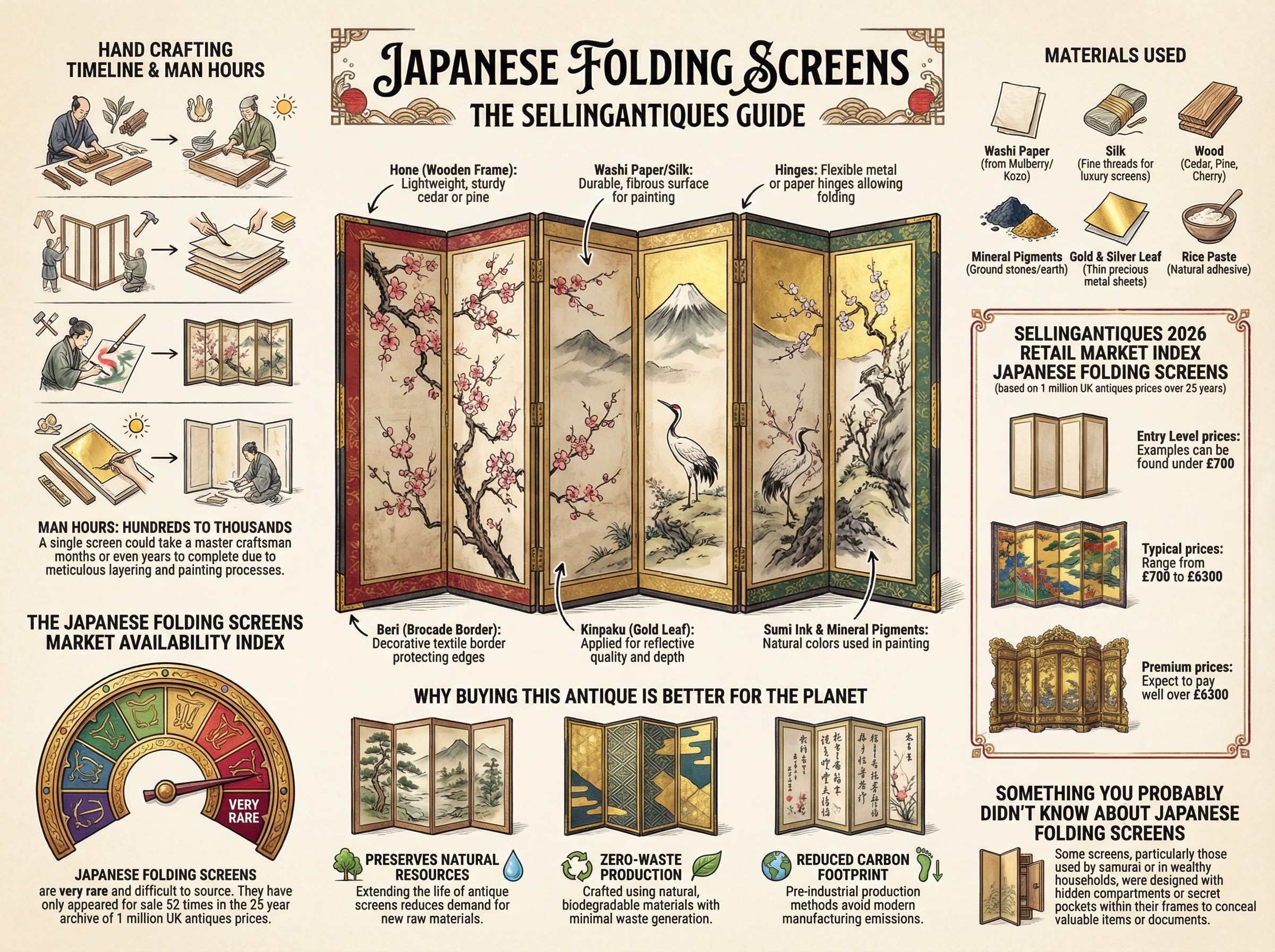 Japanese Folding Screens Guide Infographic