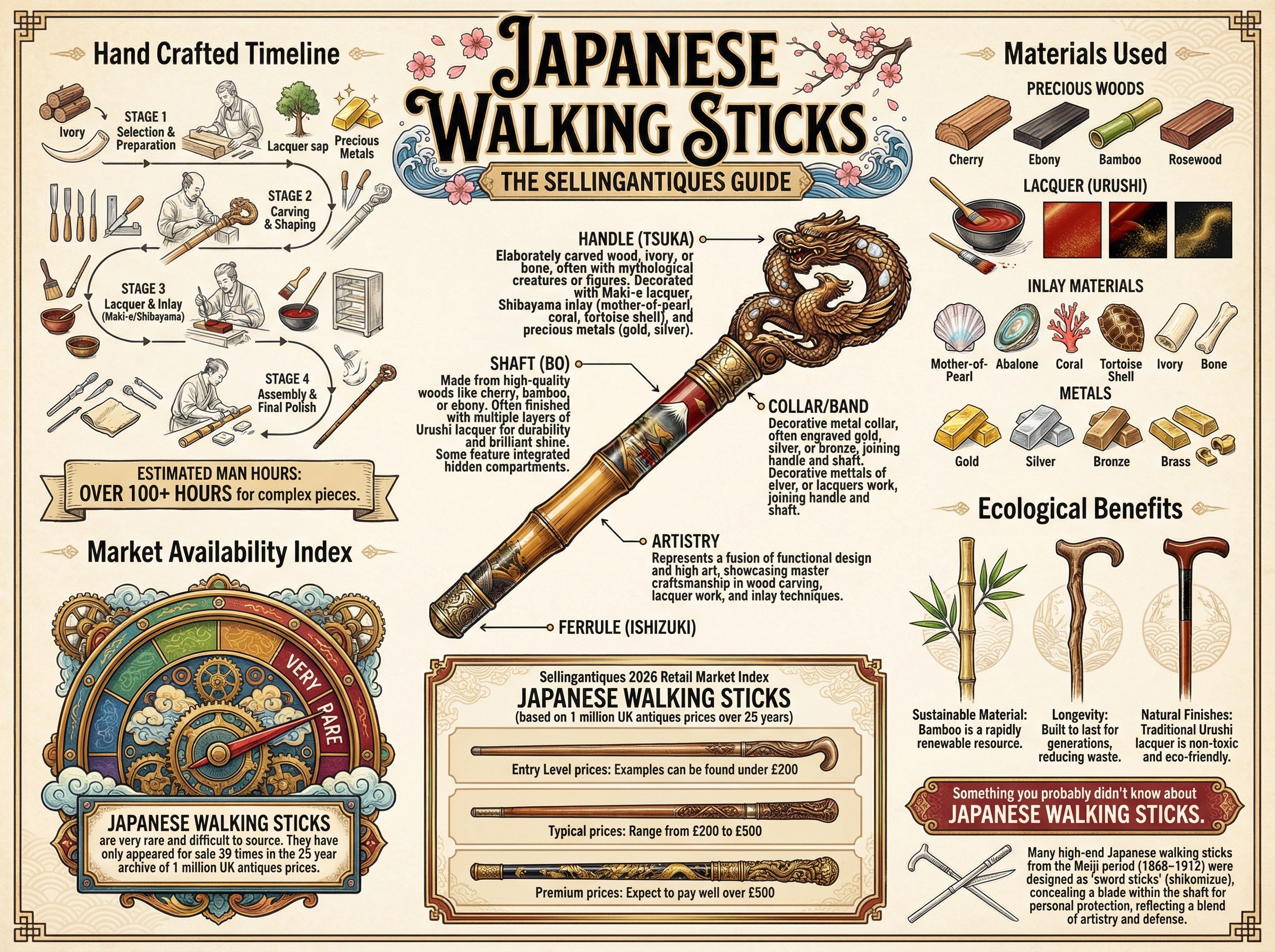 Japanese Walking Sticks Guide Infographic
