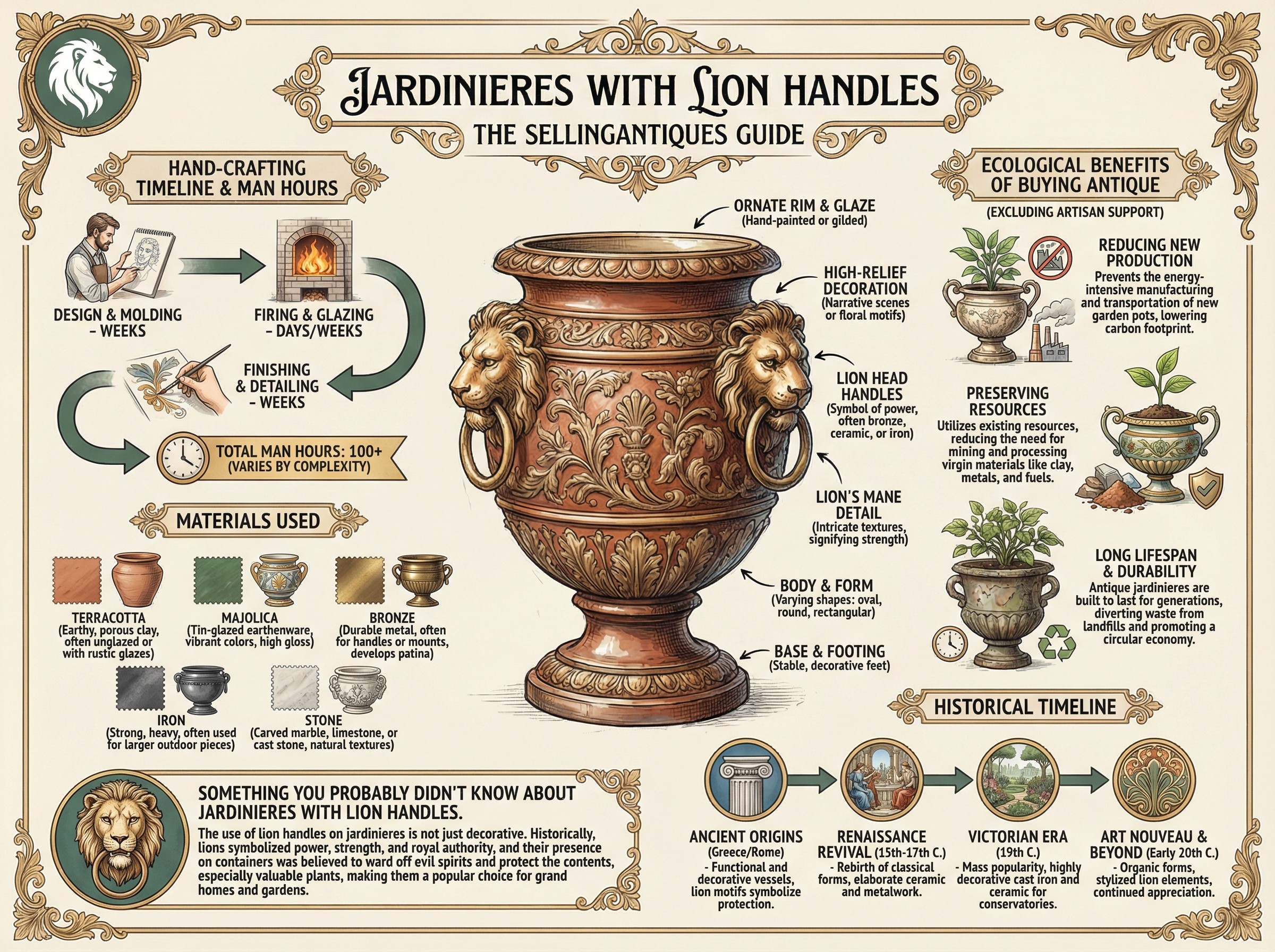 Jardinieres With Lion Handles Guide Infographic