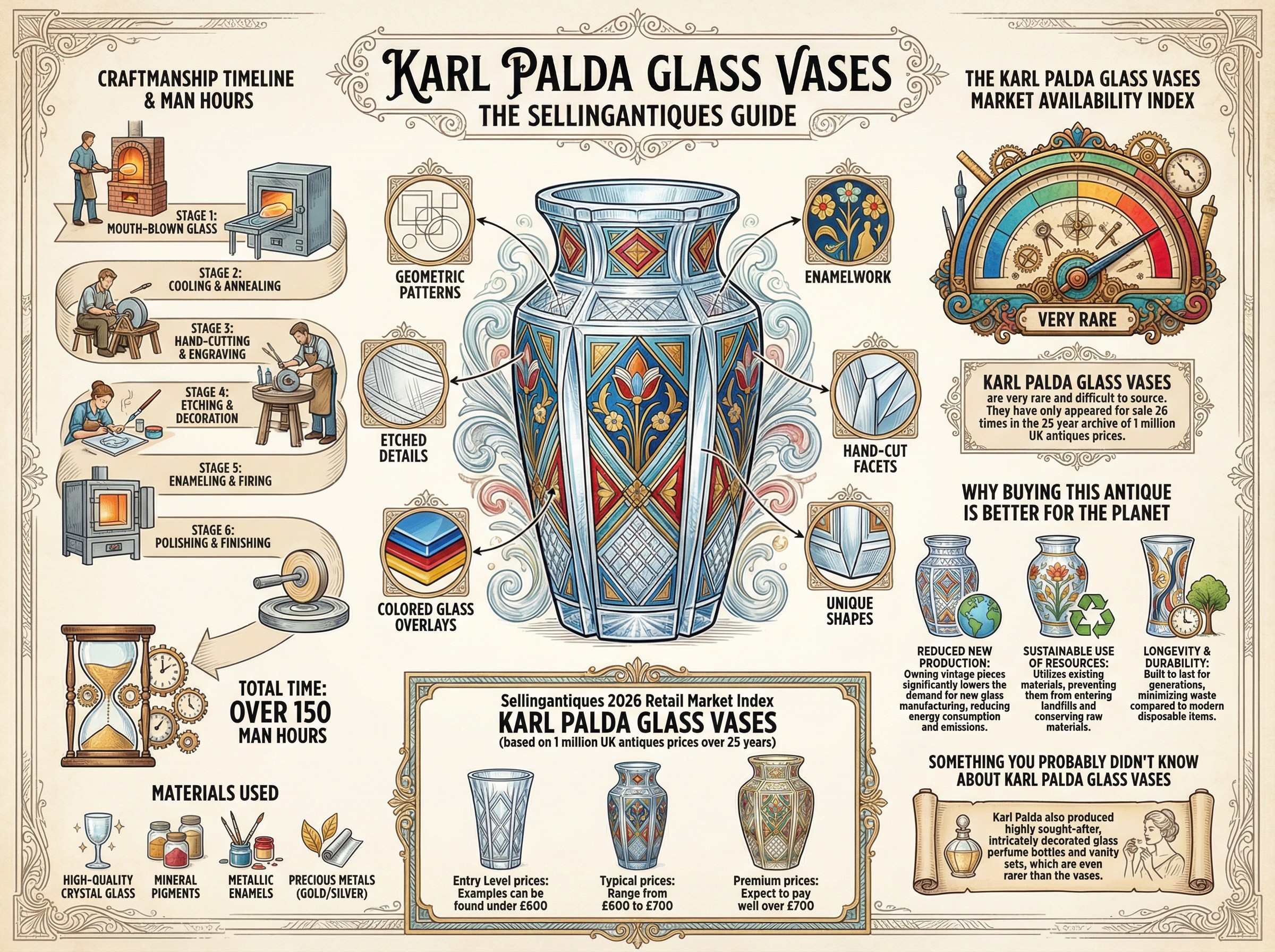 Karl Palda Glass Vases Guide Infographic