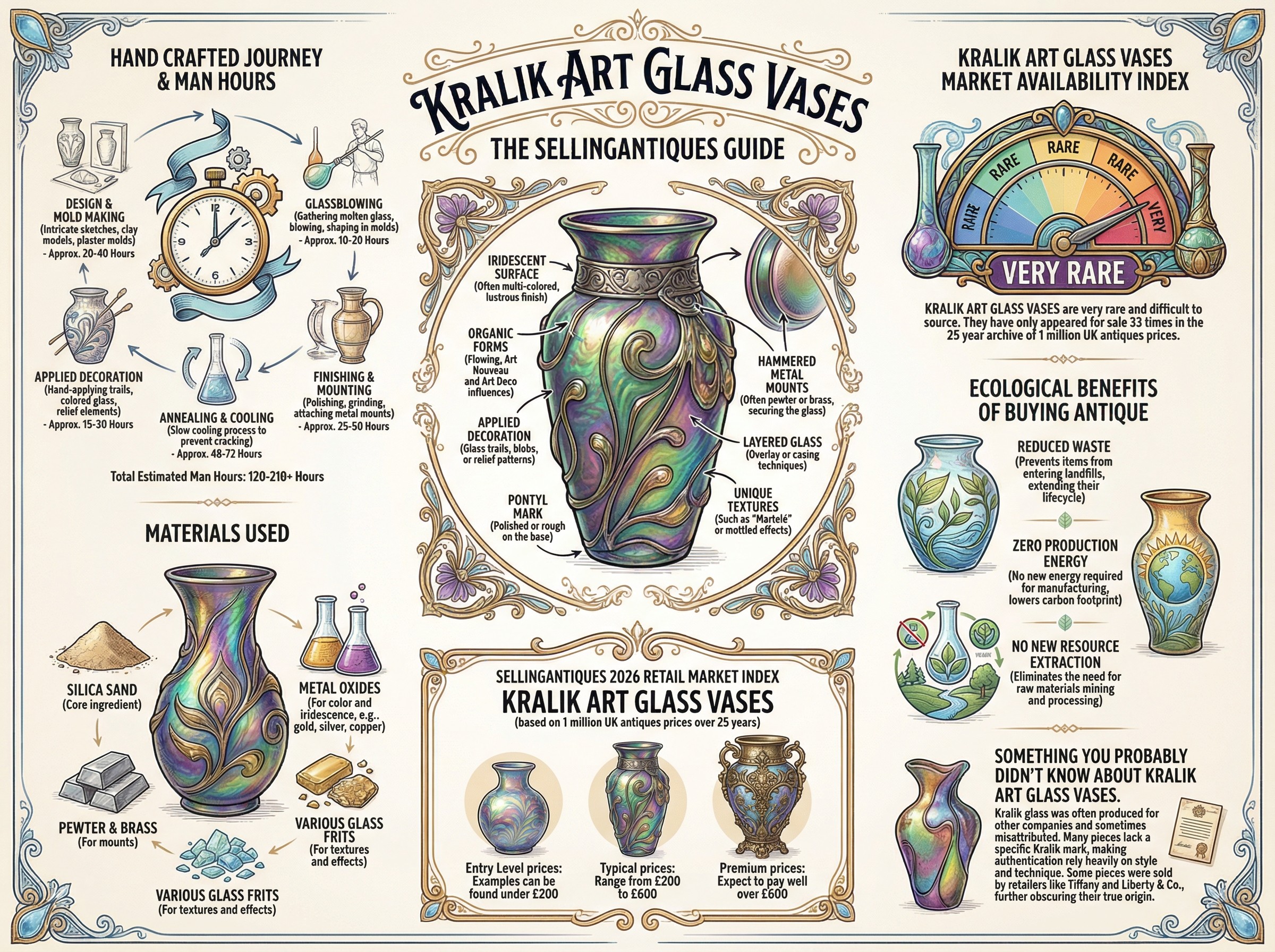 Kralik Art Glass Vases Guide Infographic