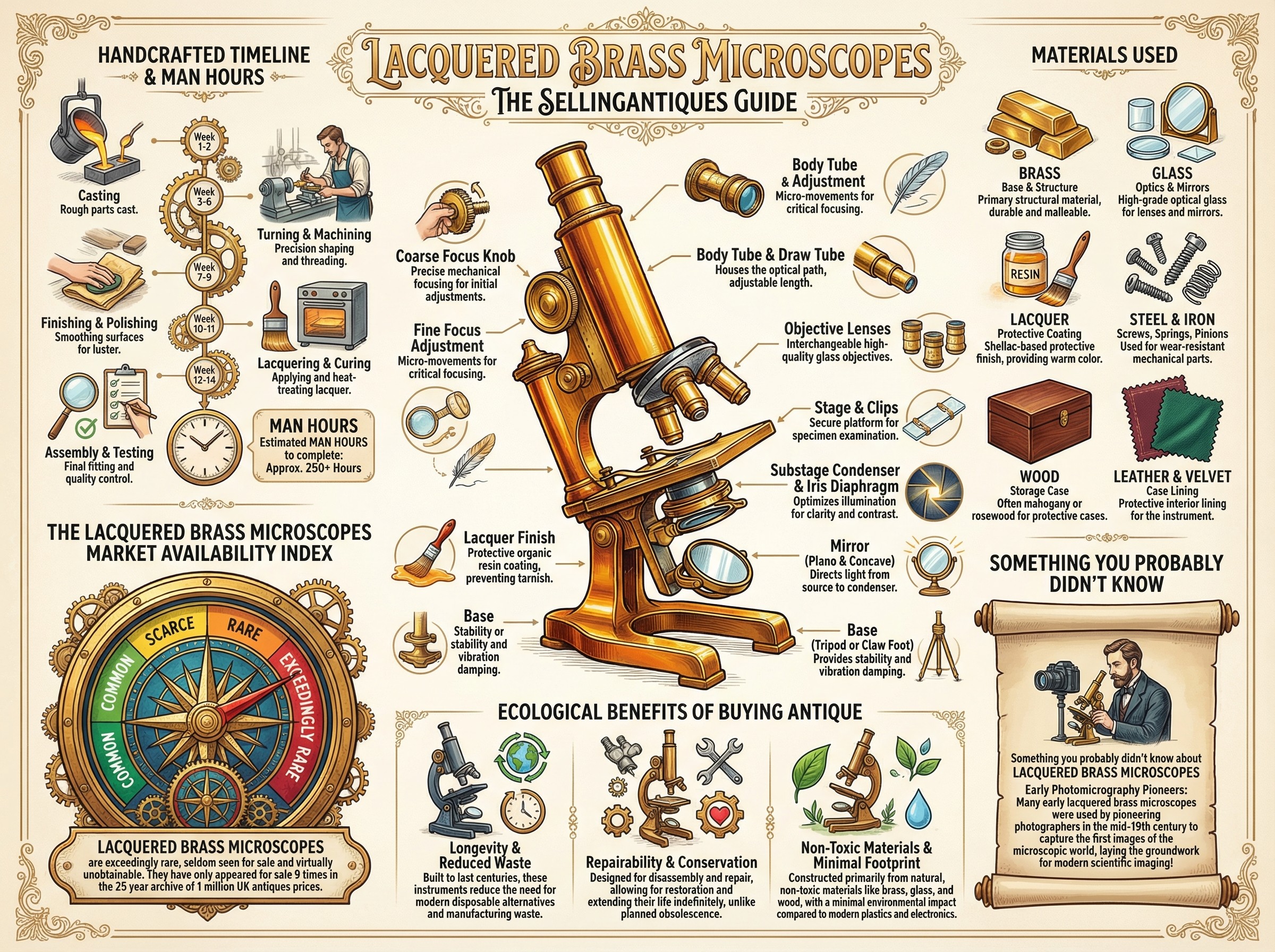 Lacquered Brass Microscopes Guide Infographic