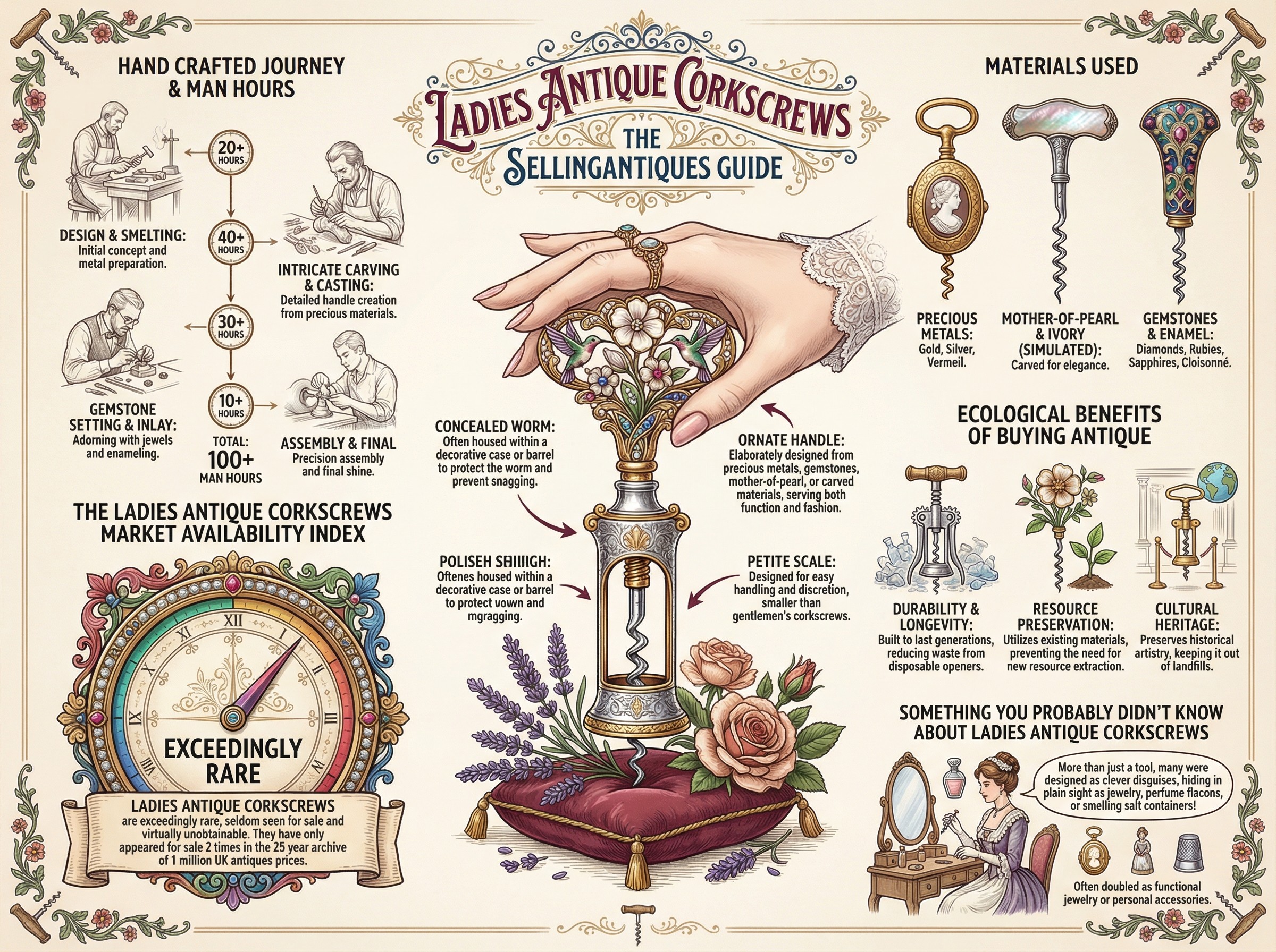 Ladies Antique Corkscrews Guide Infographic