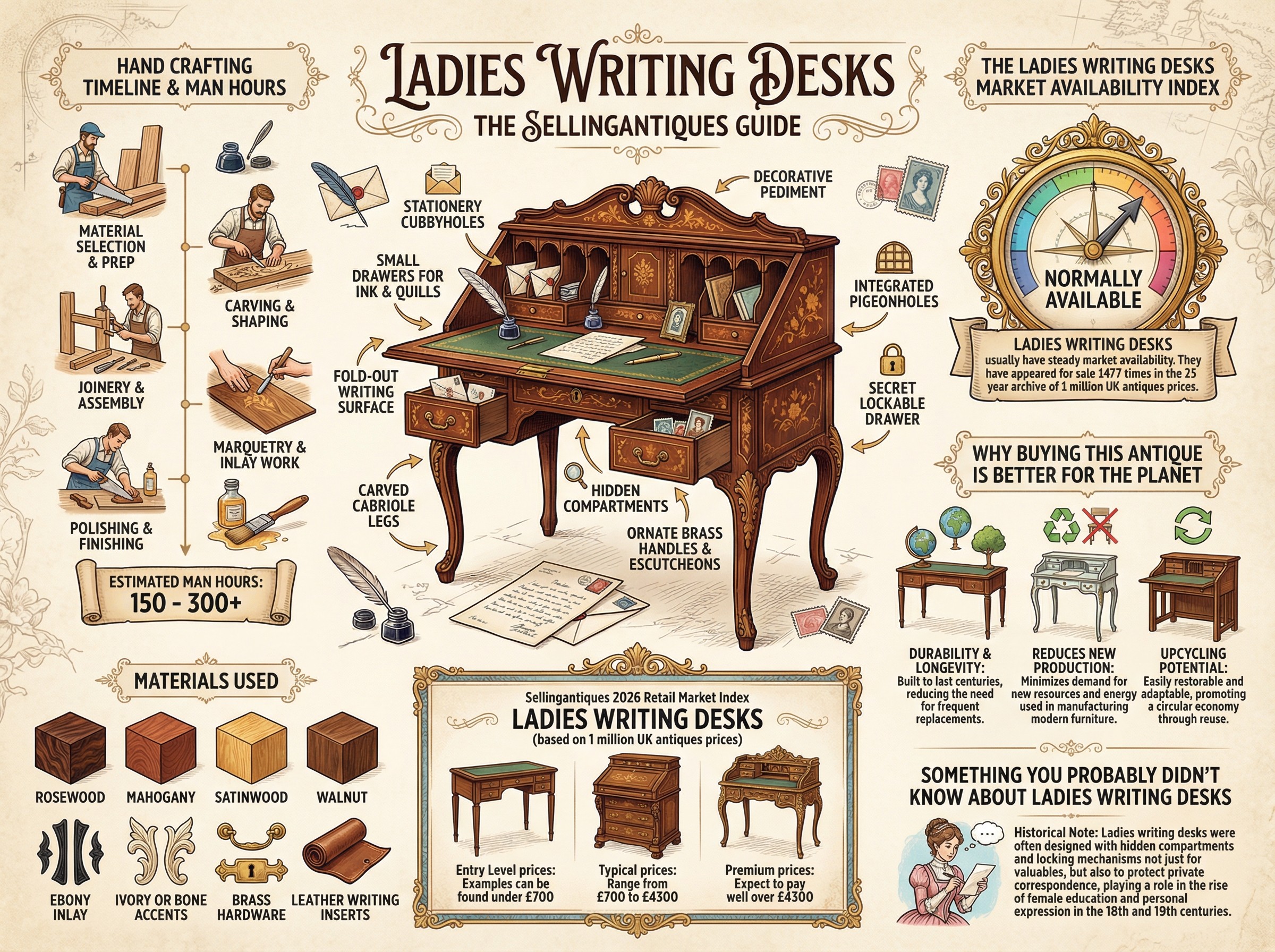 Ladies Writing Desks Guide Infographic