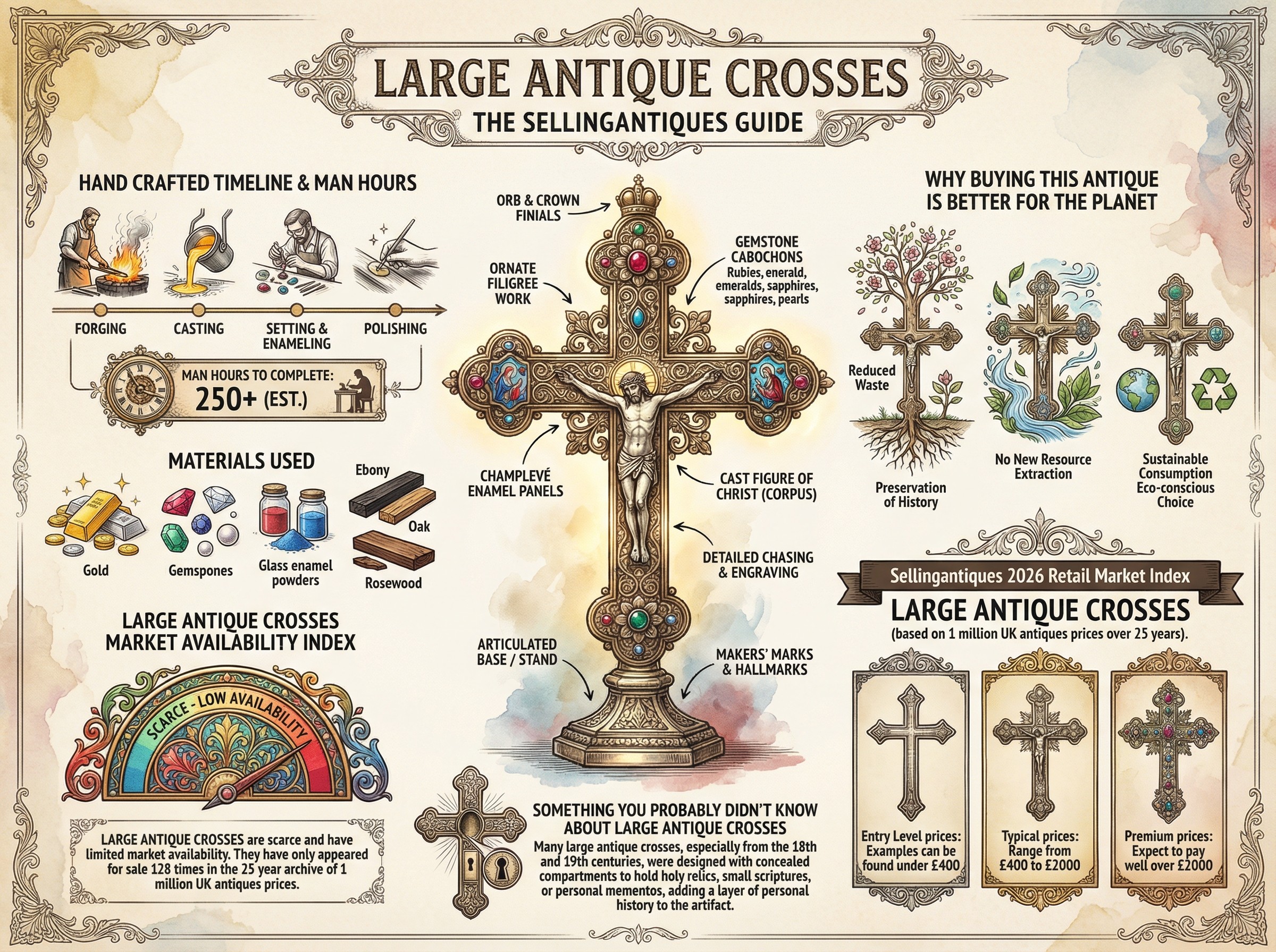 Large Antique Crosses Guide Infographic