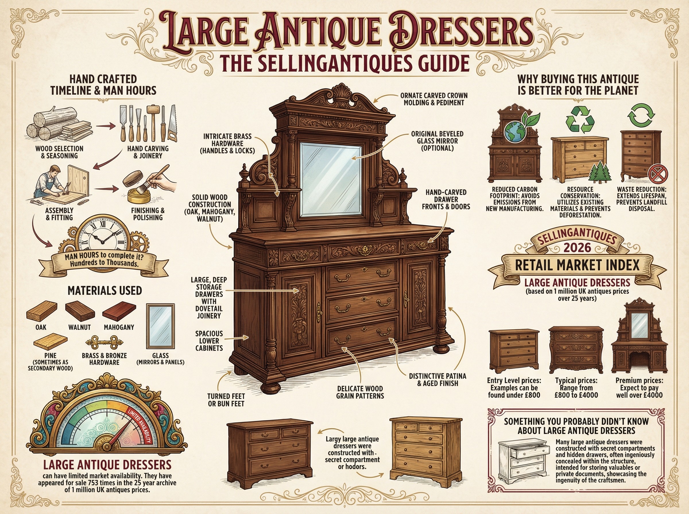 Large Antique Dressers Guide Infographic