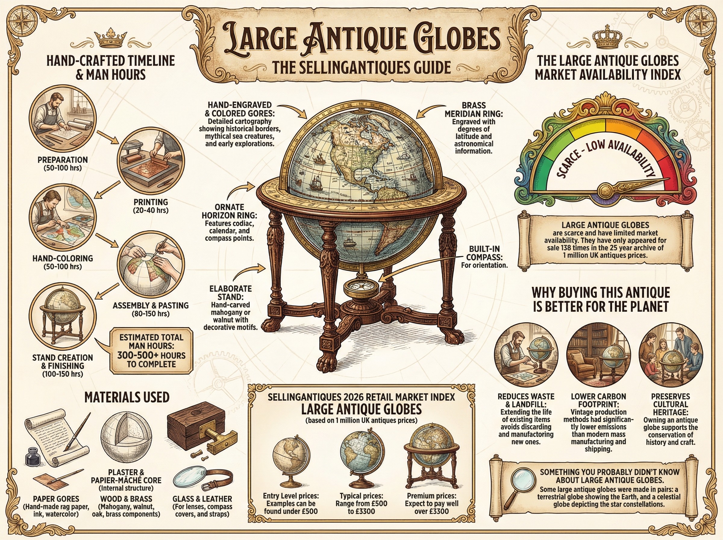 Large Antique Globes Guide Infographic