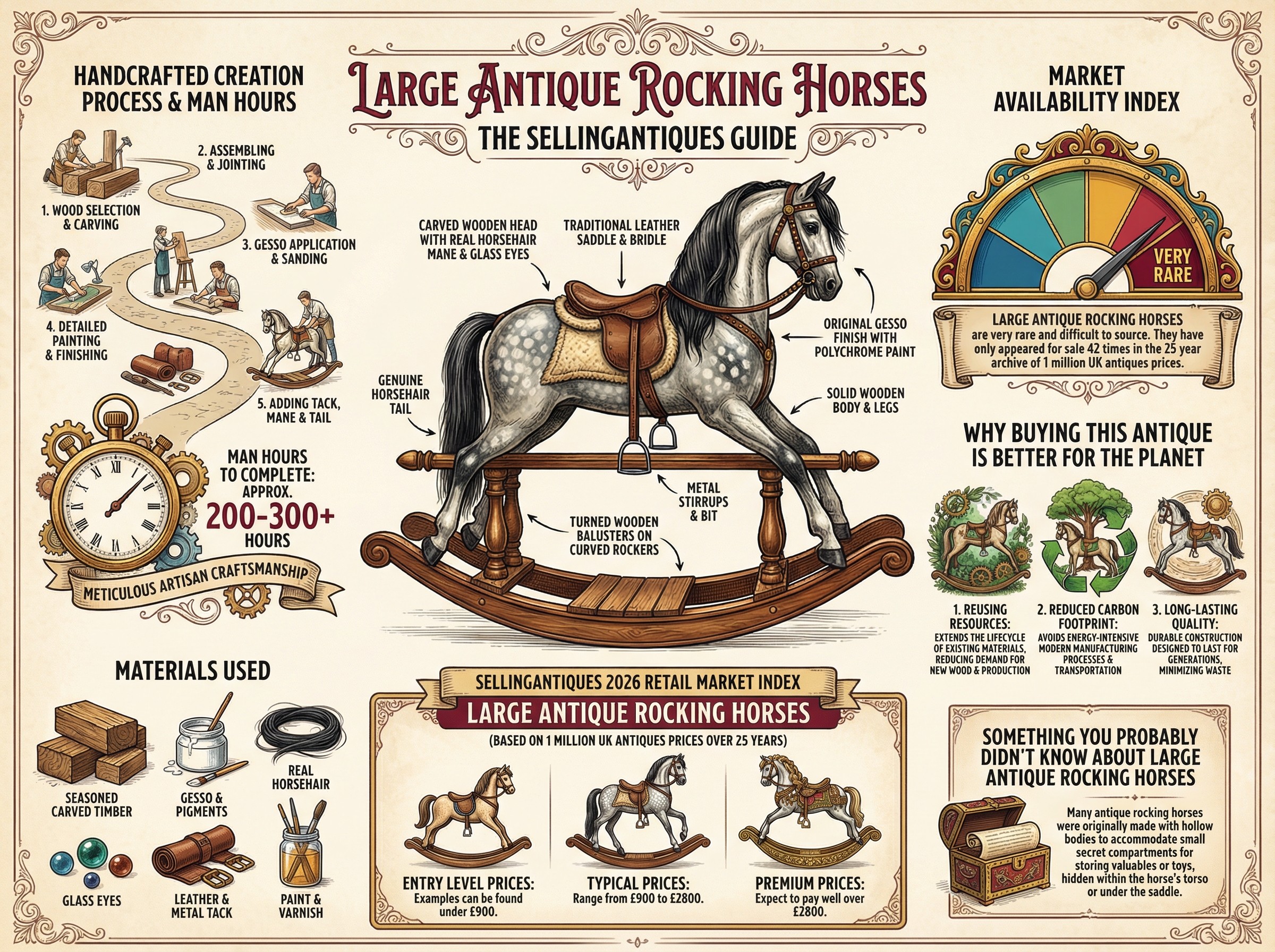 Large Antique Rocking Horses Guide Infographic