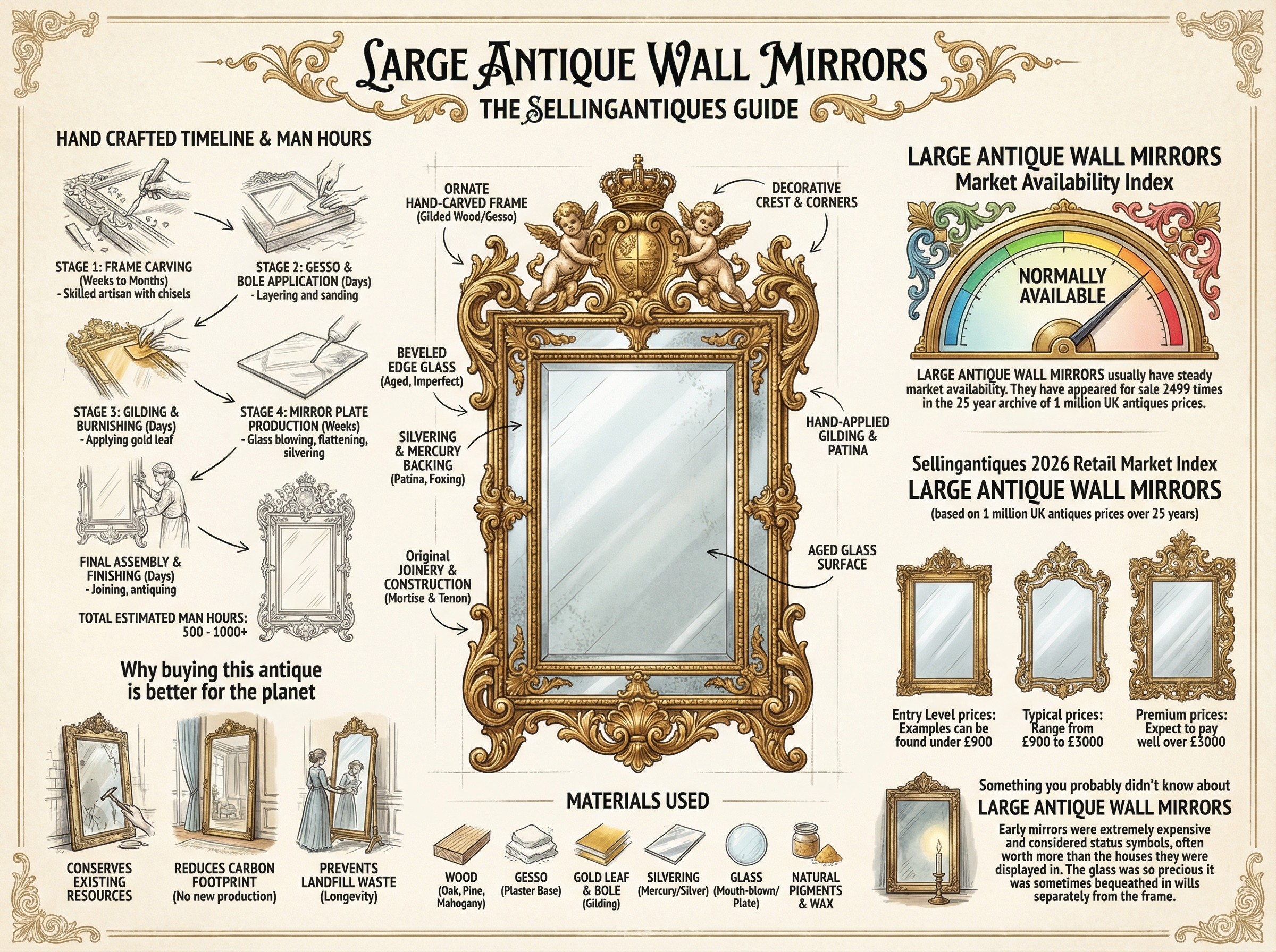 Large Antique Wall Mirrors Guide Infographic
