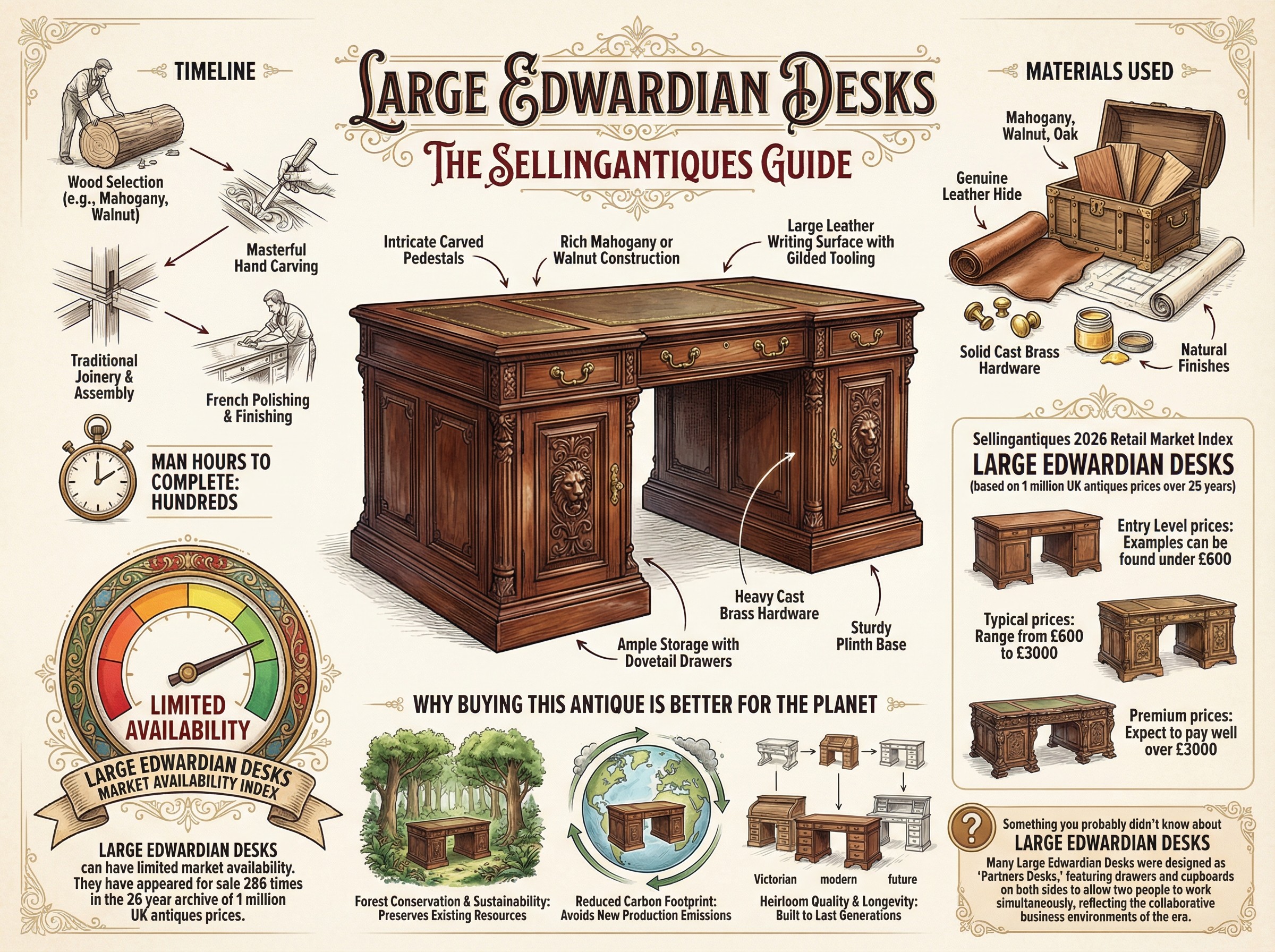 Large Edwardian Desks Guide Infographic