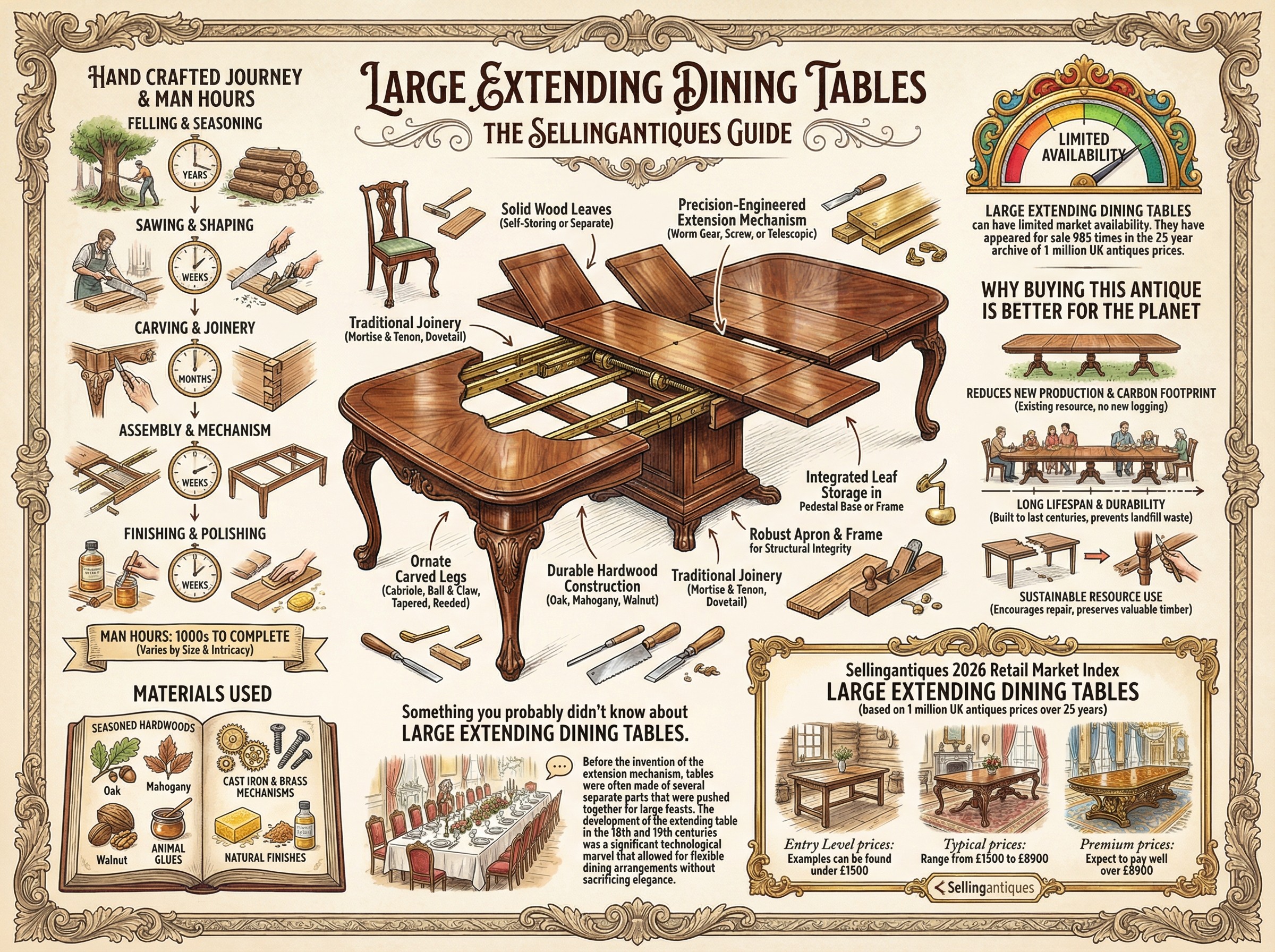 Large Extending Dining Tables Guide Infographic