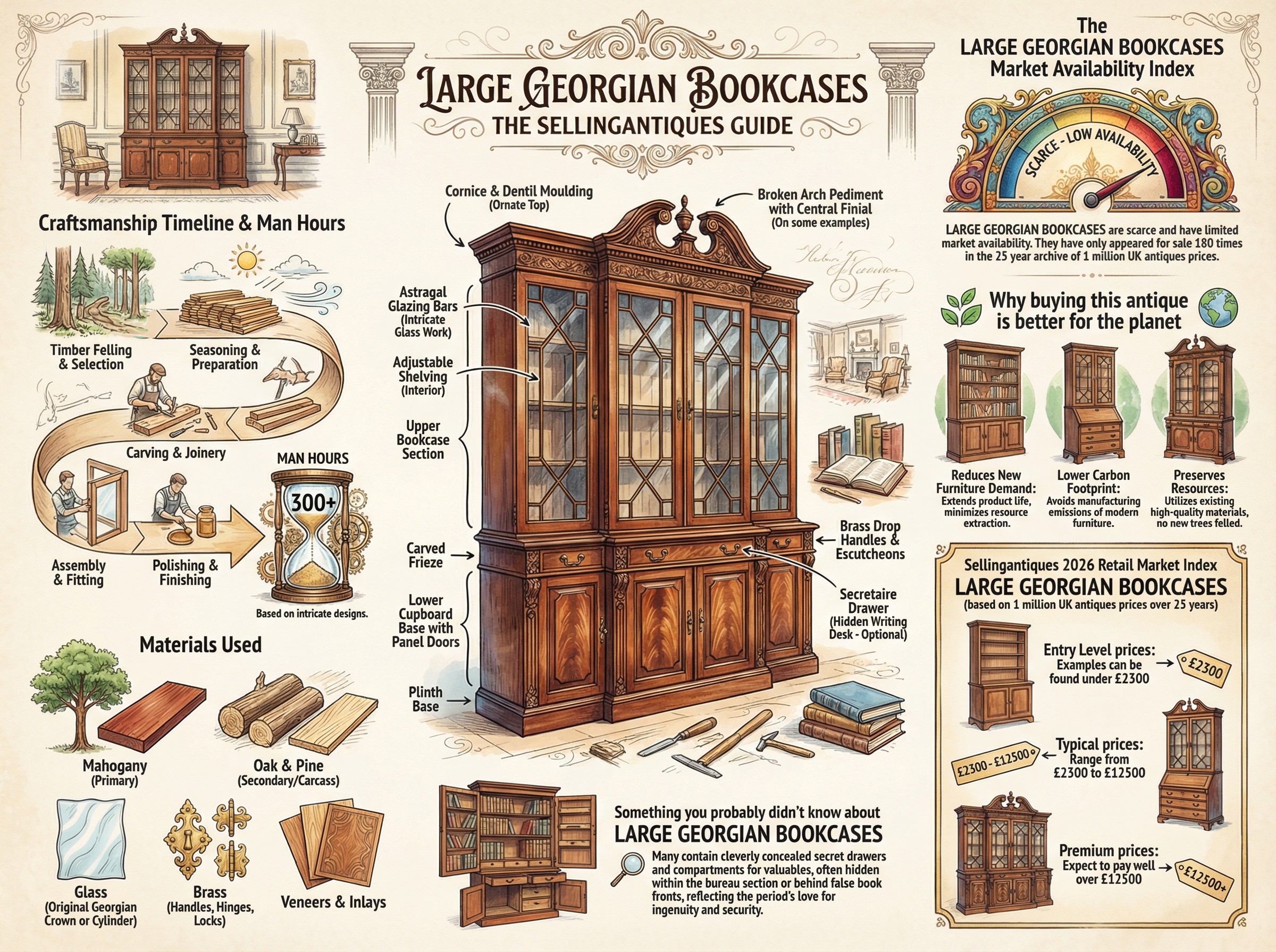 Large Georgian Bookcases Guide Infographic