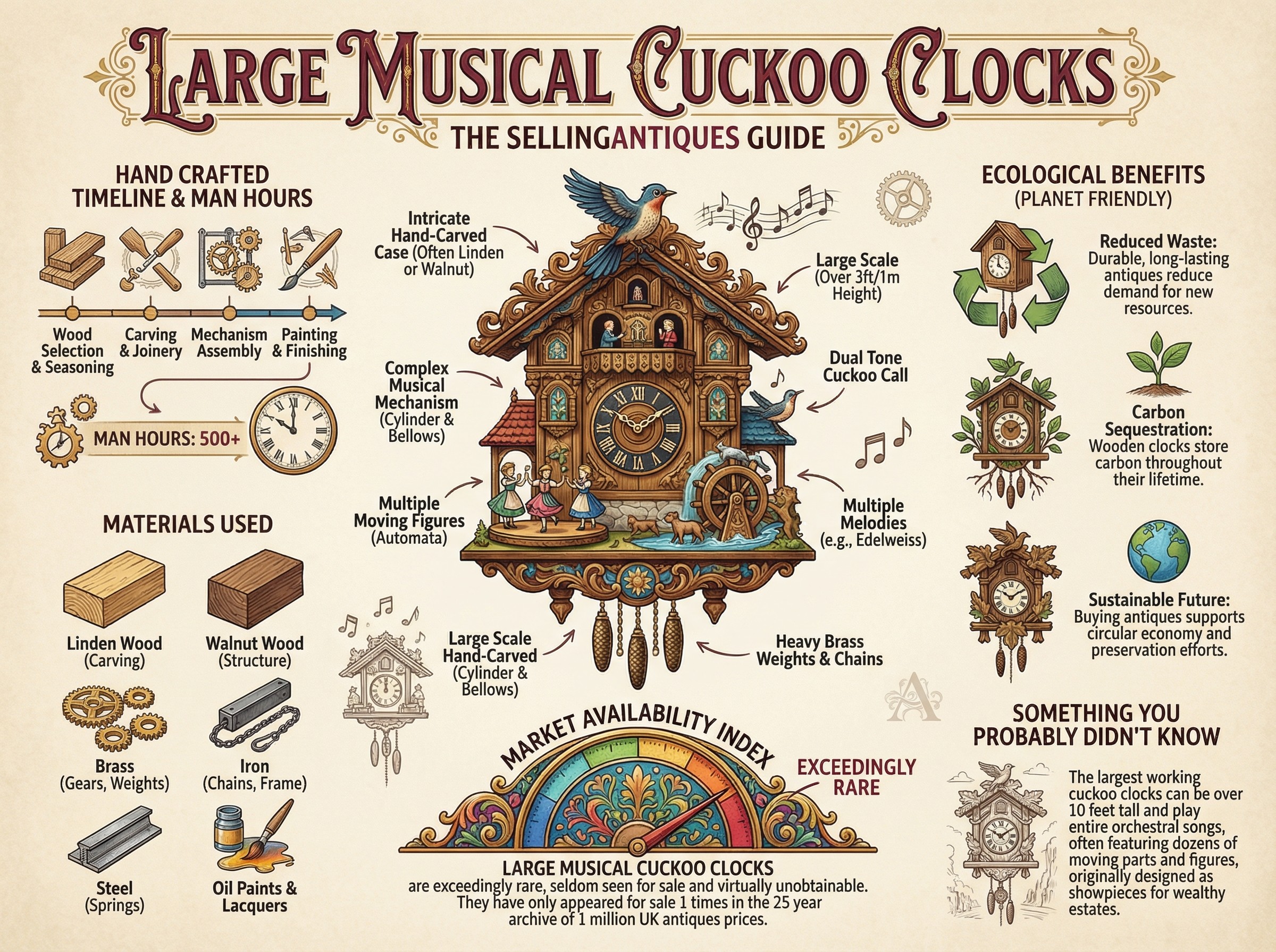Large Musical Cuckoo Clocks Guide Infographic