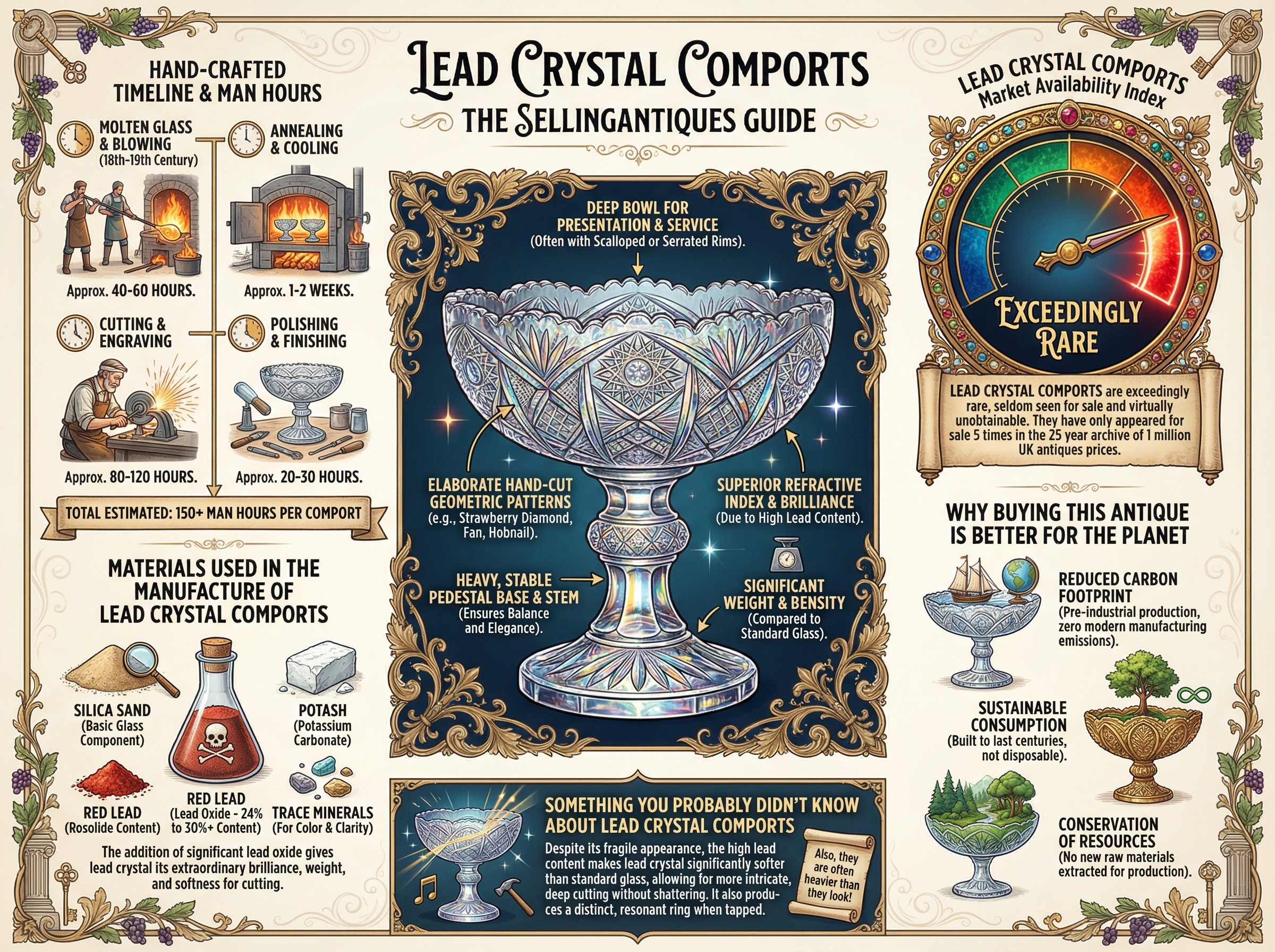 Lead Crystal Comports Guide Infographic