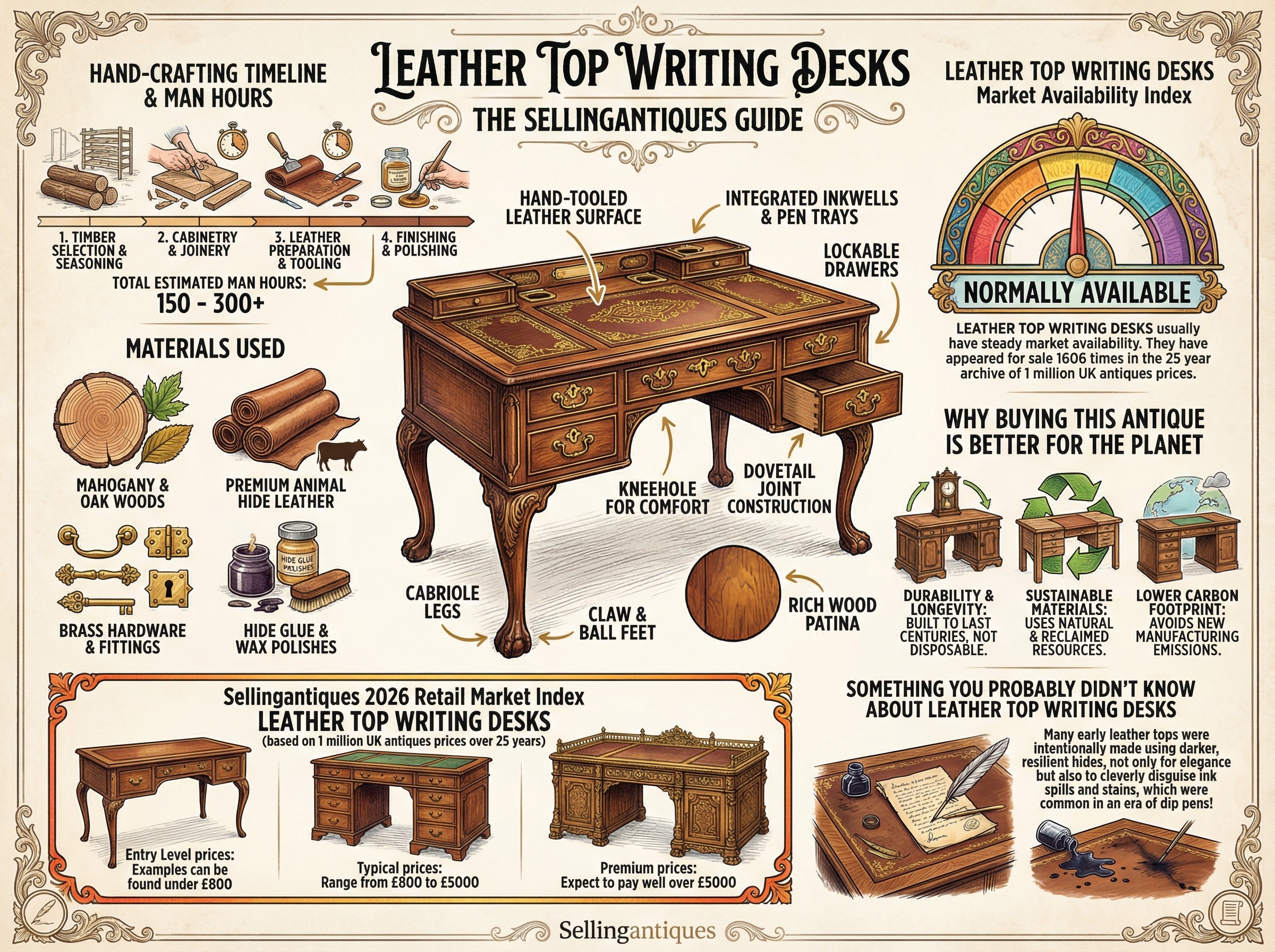 Leather Top Writing Desks Guide Infographic