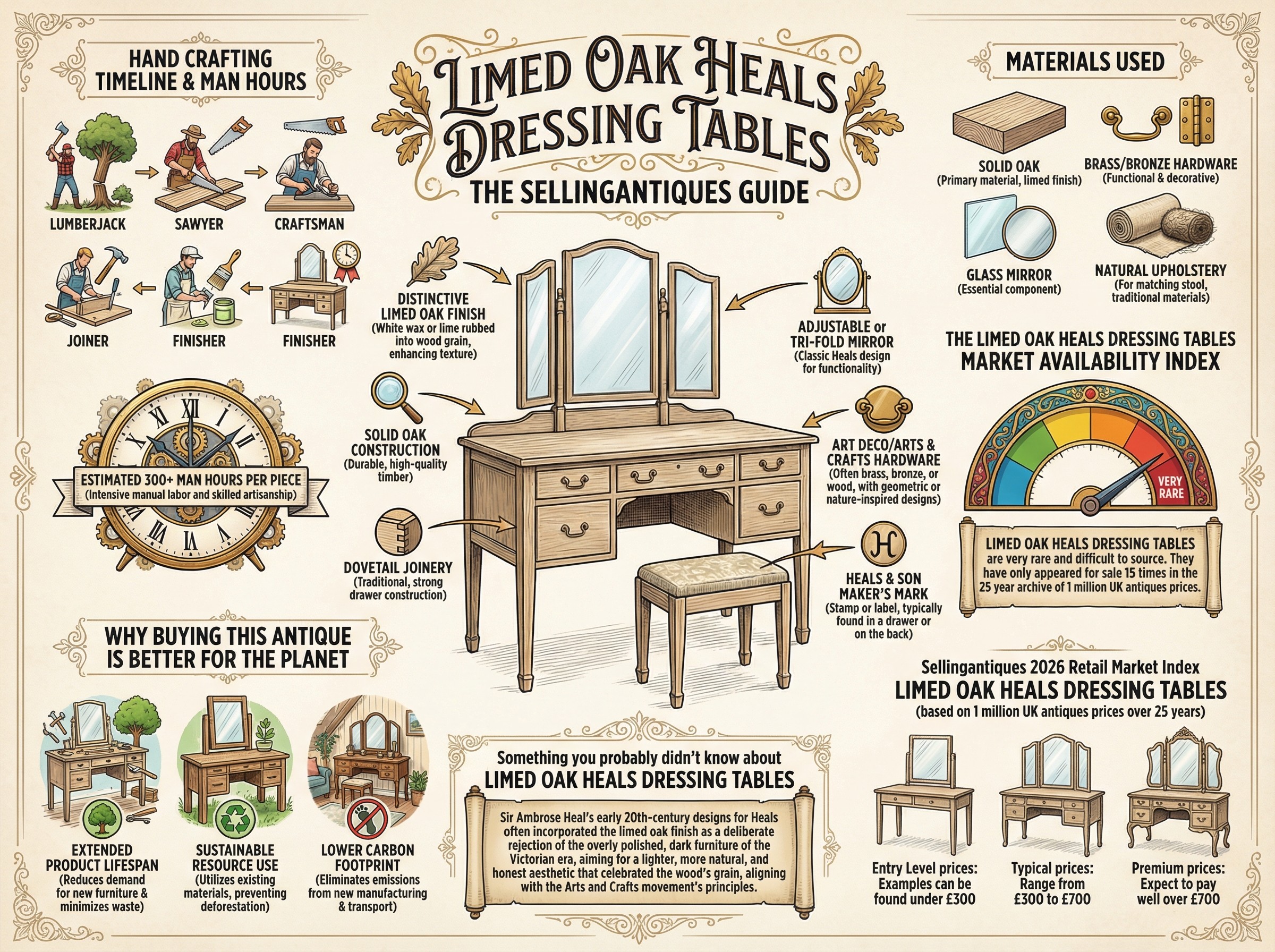 Limed Oak Heals Dressing Tables Guide Infographic