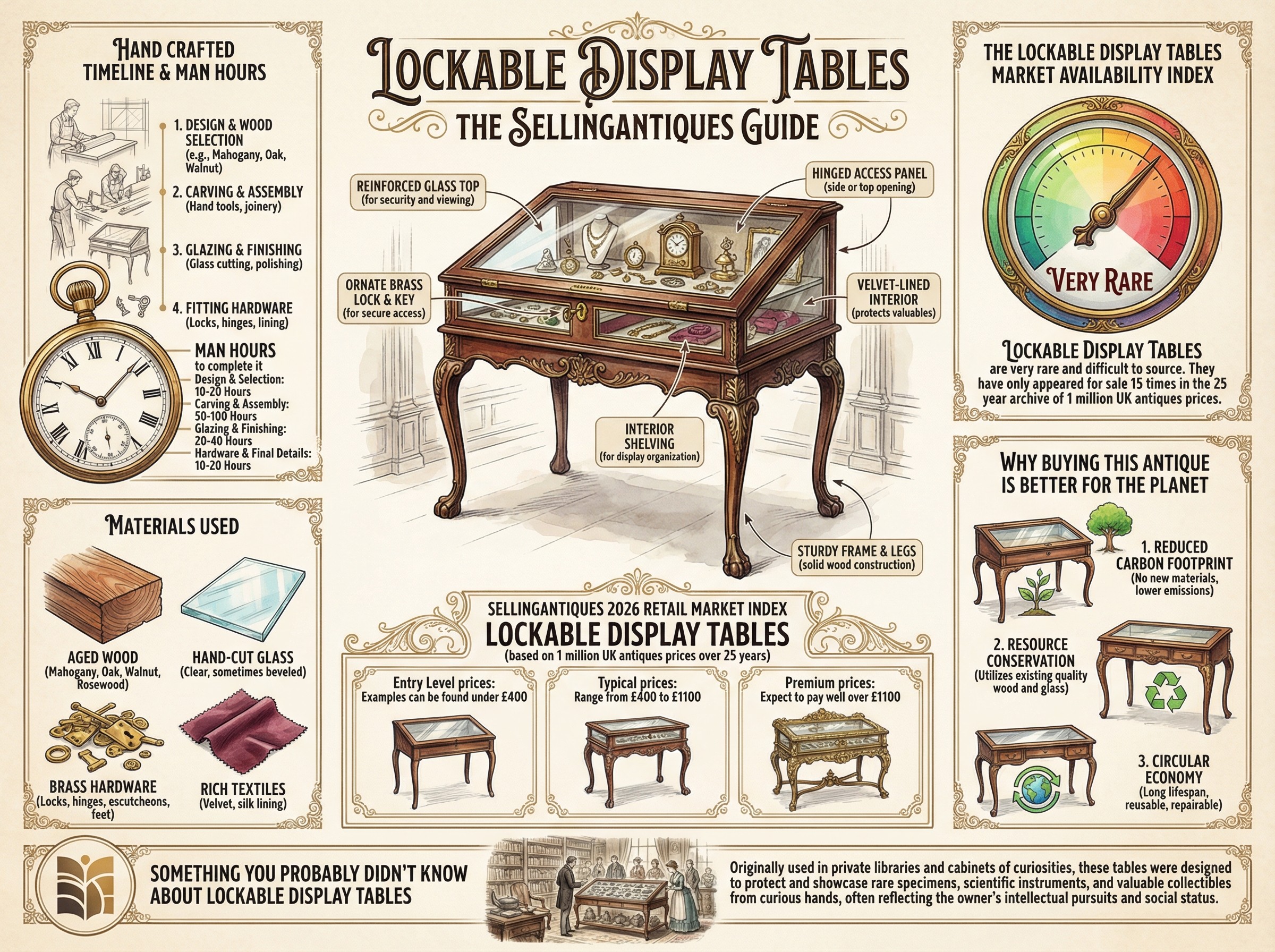 Lockable Display Tables Guide Infographic