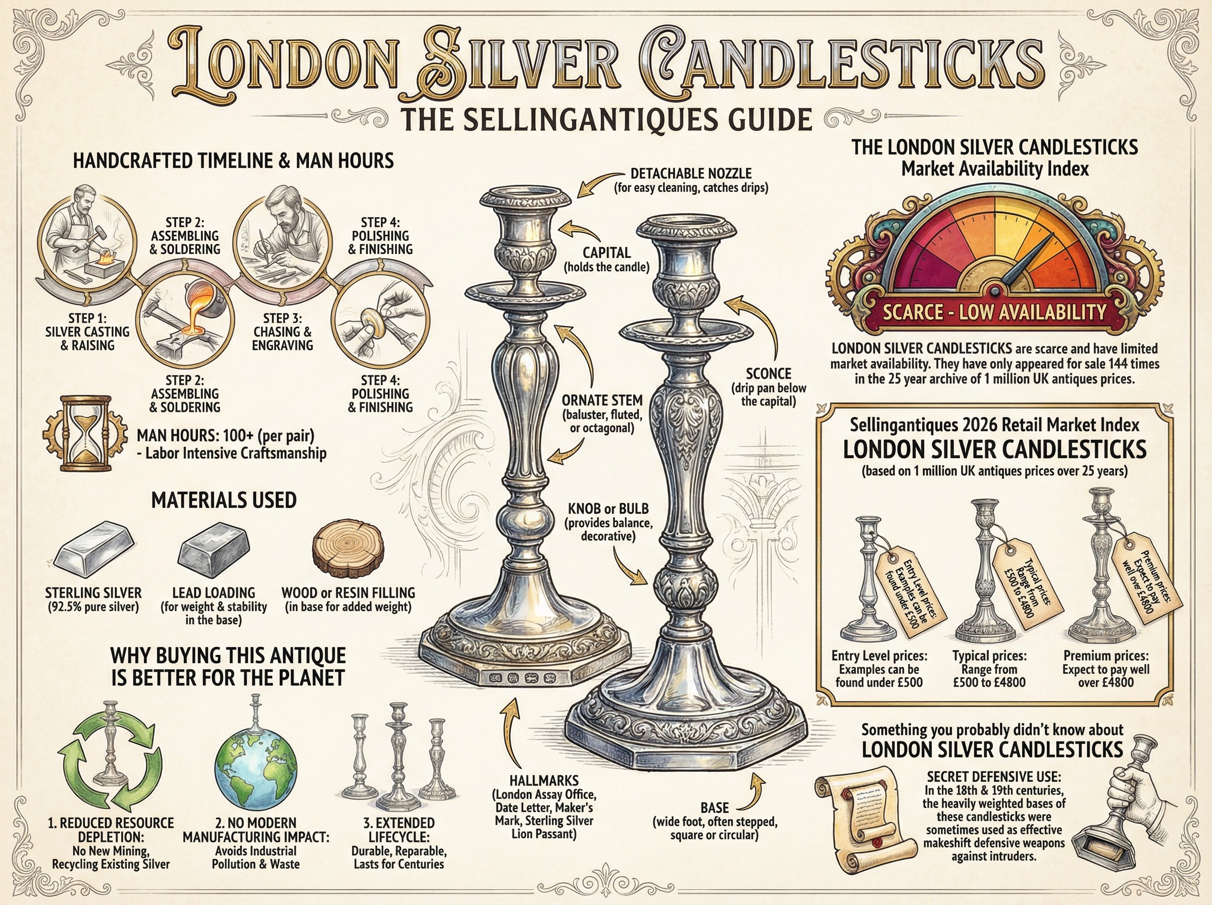 London Silver Candlesticks Guide Infographic