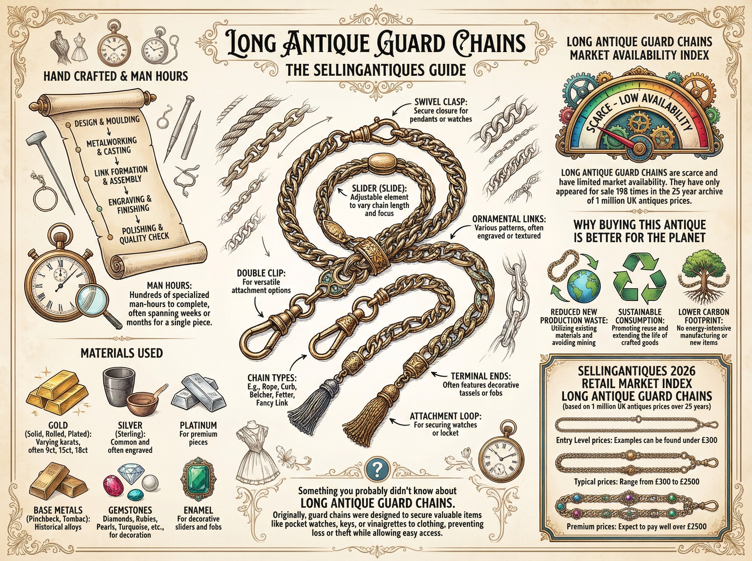 Long Antique Guard Chains Guide Infographic