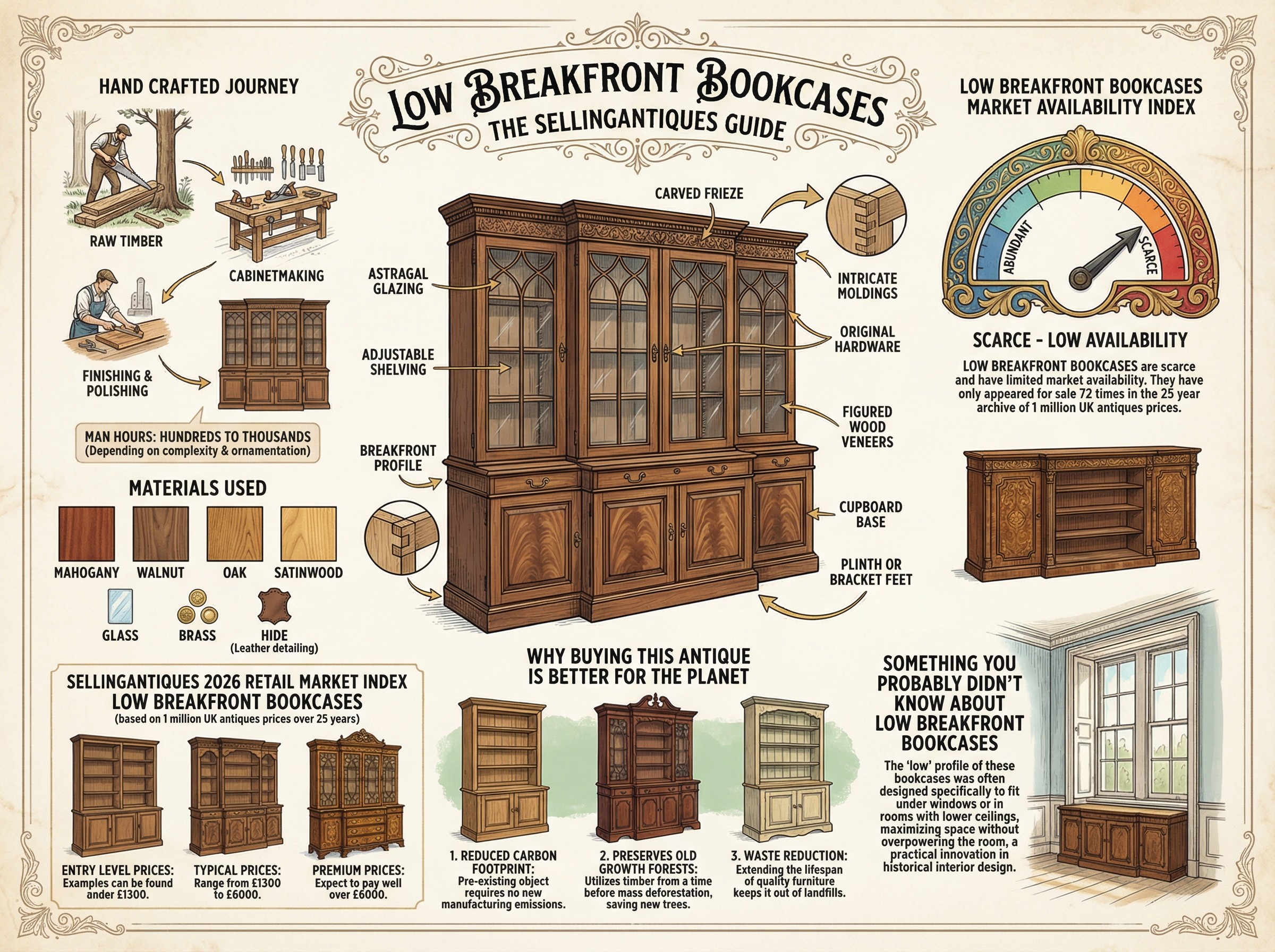 Low Breakfront Bookcases Guide Infographic