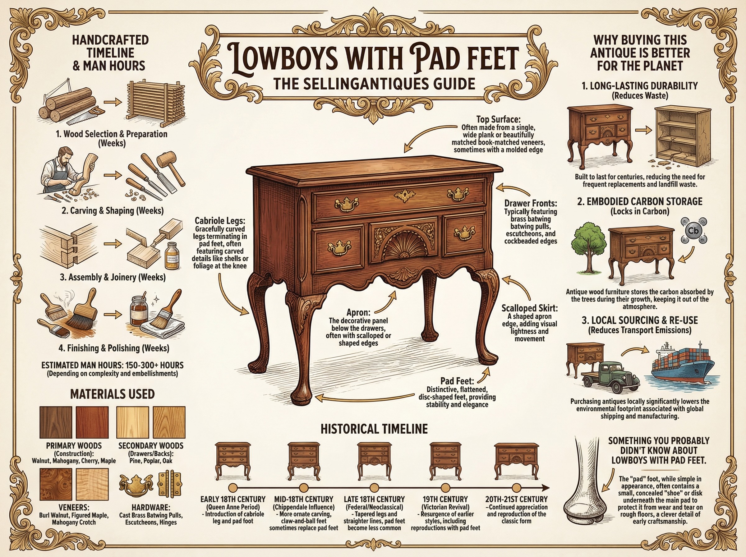 Lowboys With Pad Feet Guide Infographic