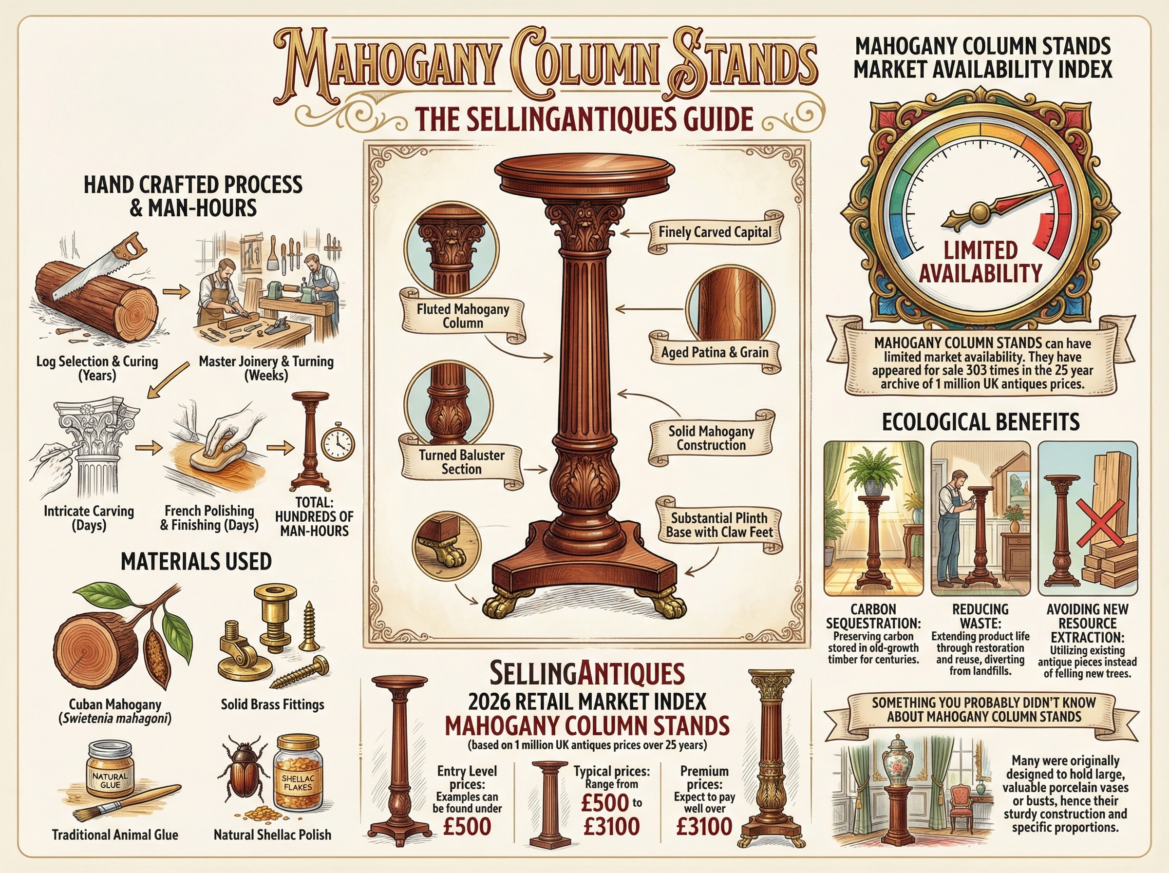 Mahogany Column Stands Guide Infographic