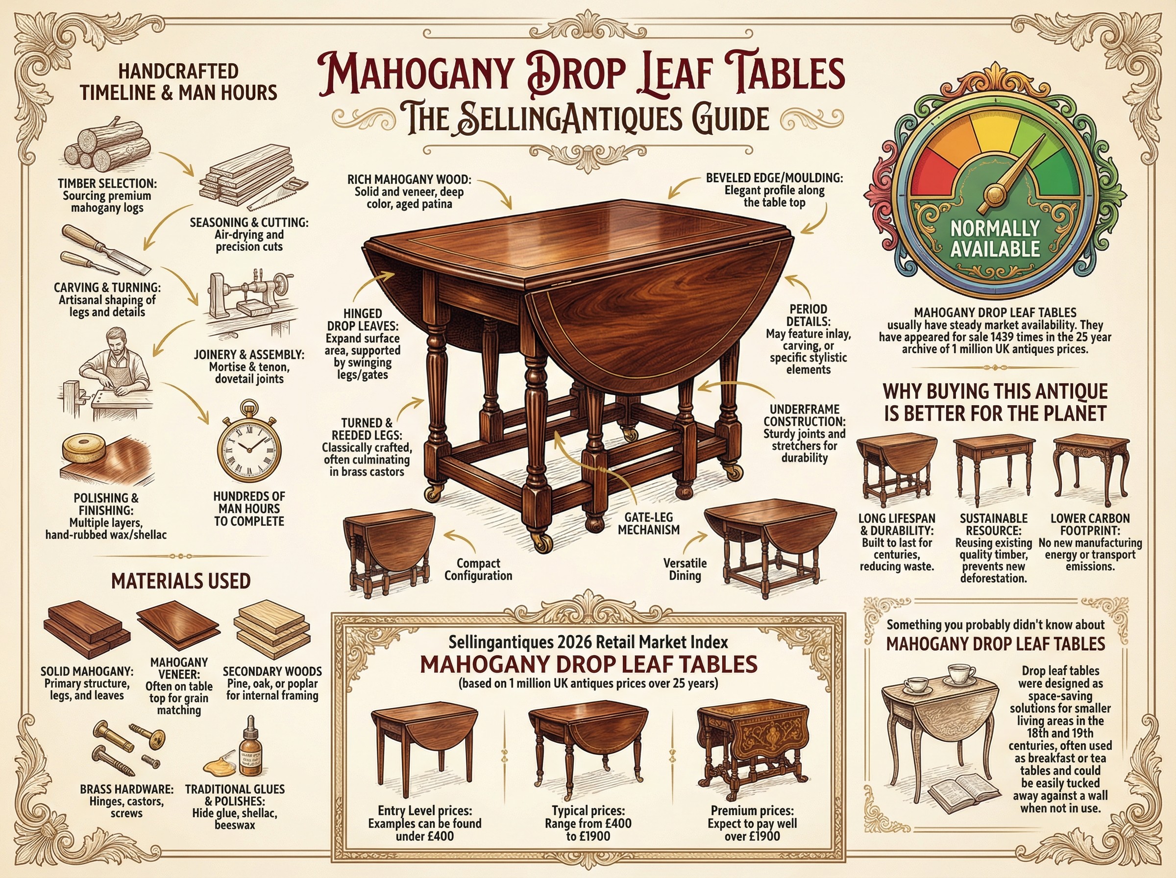 Mahogany Drop Leaf Tables Guide Infographic