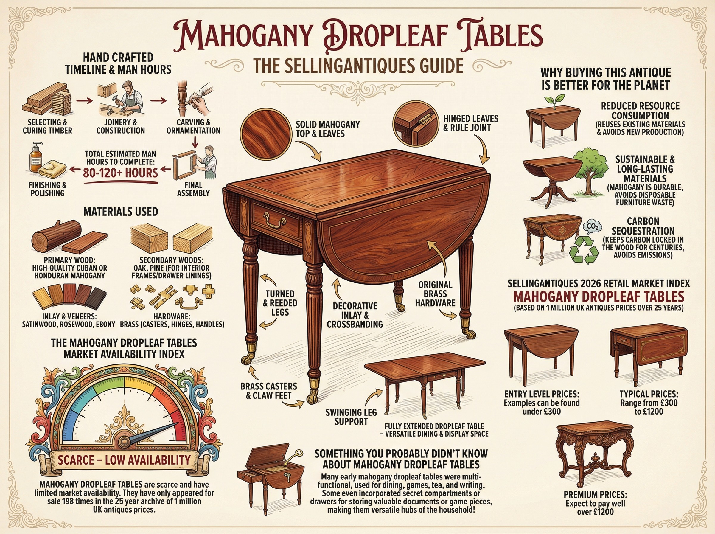Mahogany Dropleaf Tables Guide Infographic