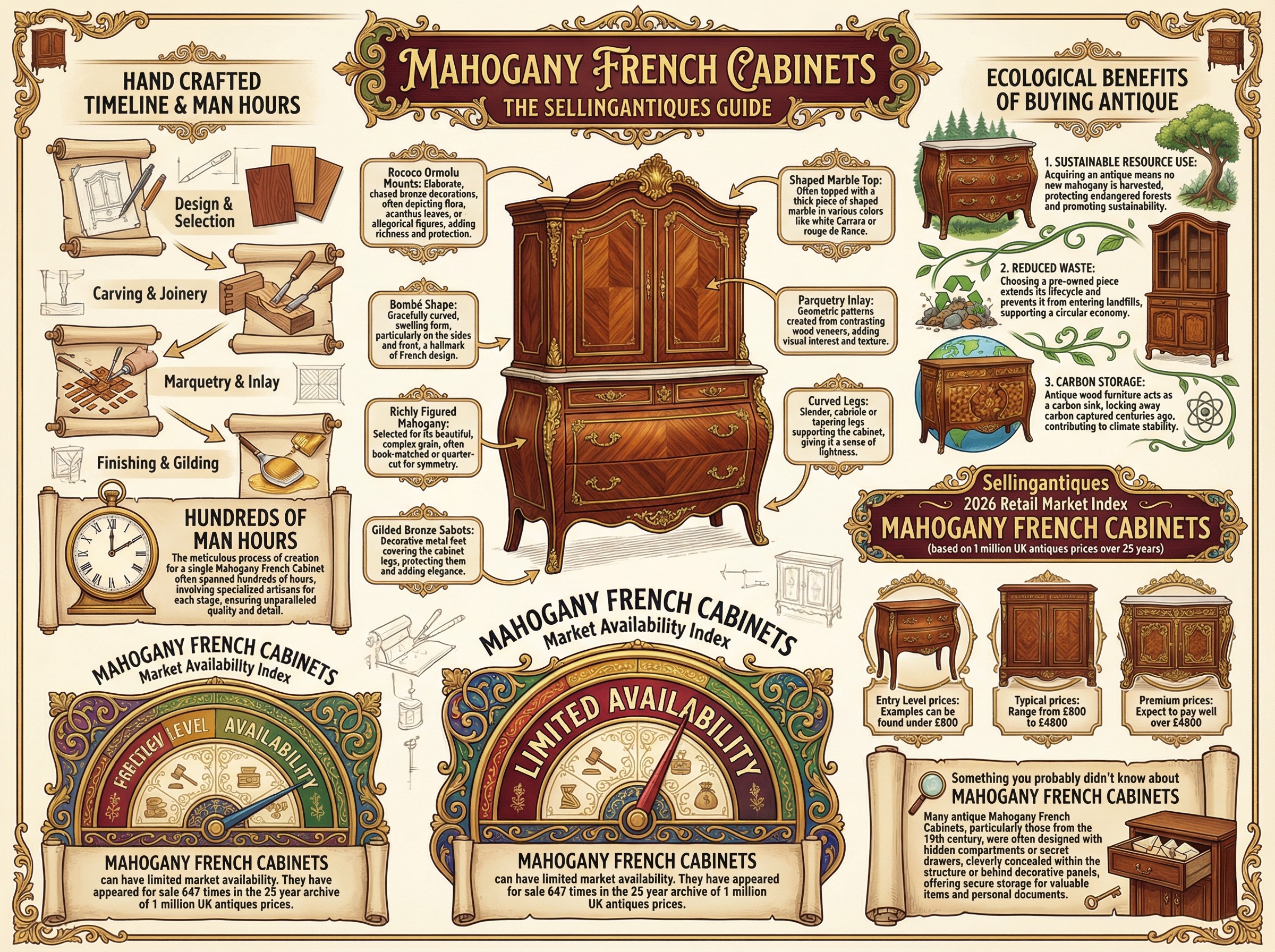 Mahogany French Cabinets Guide Infographic