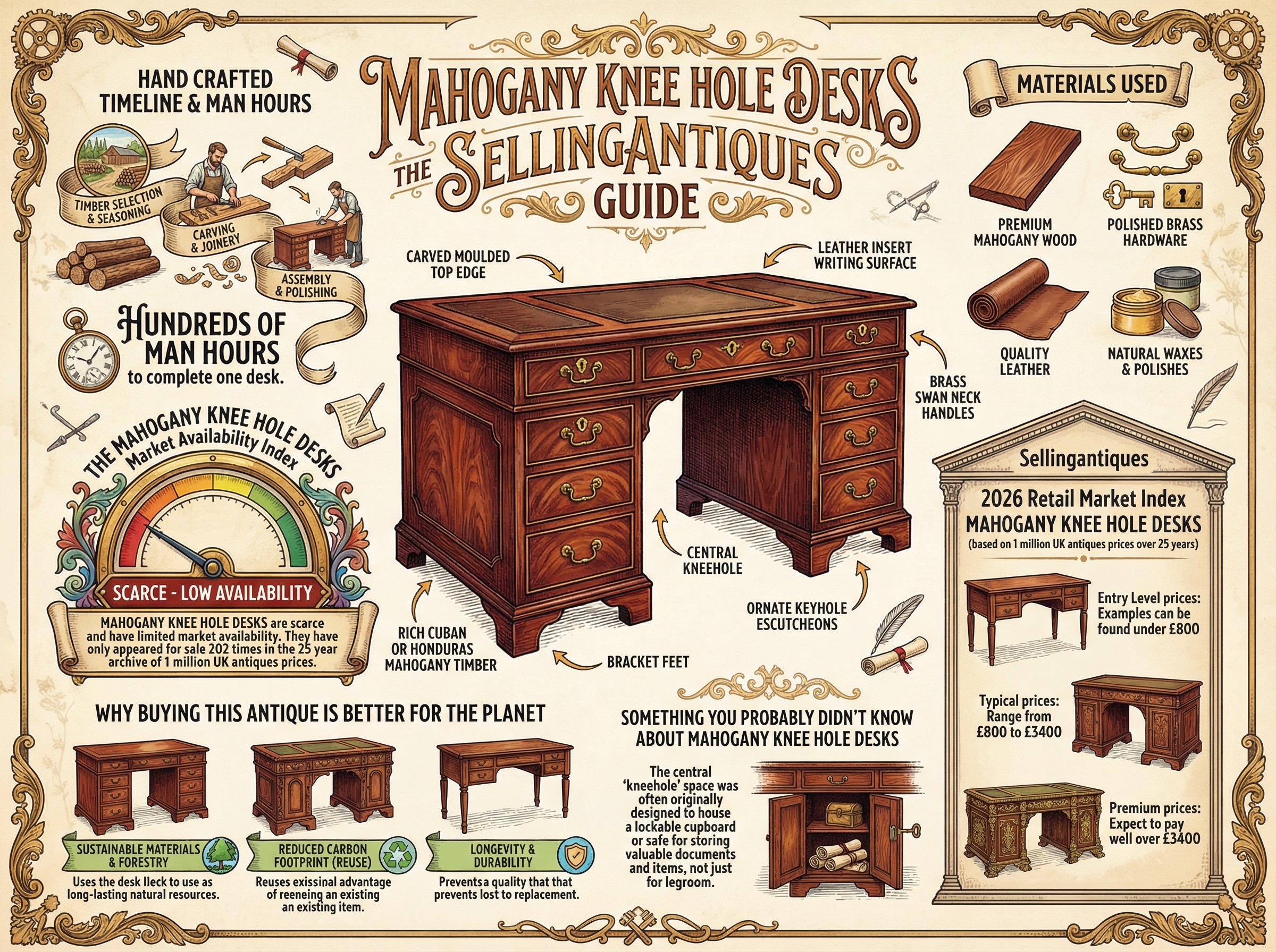 Mahogany Knee Hole Desks Guide Infographic