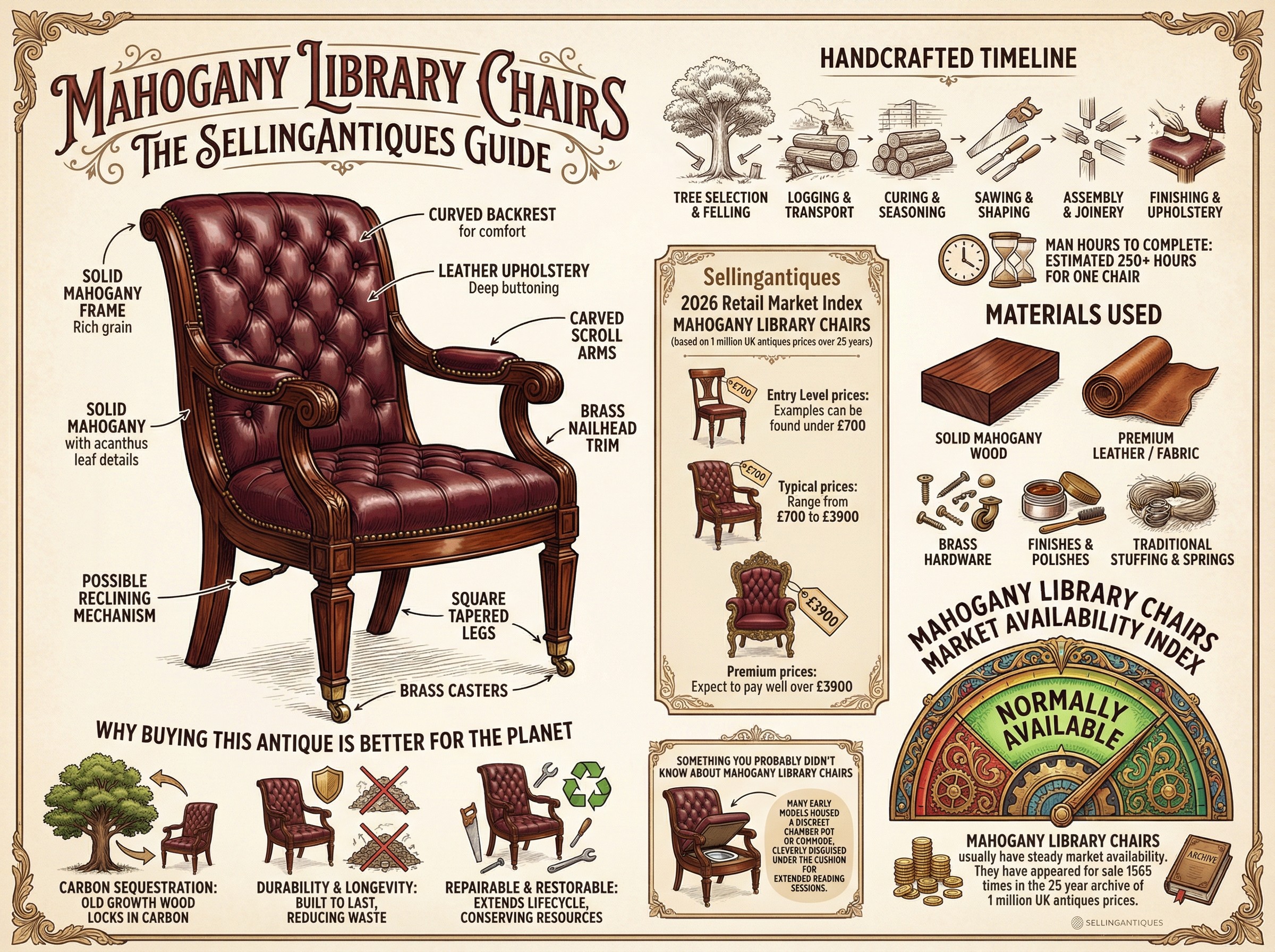 Mahogany Library Chairs Guide Infographic