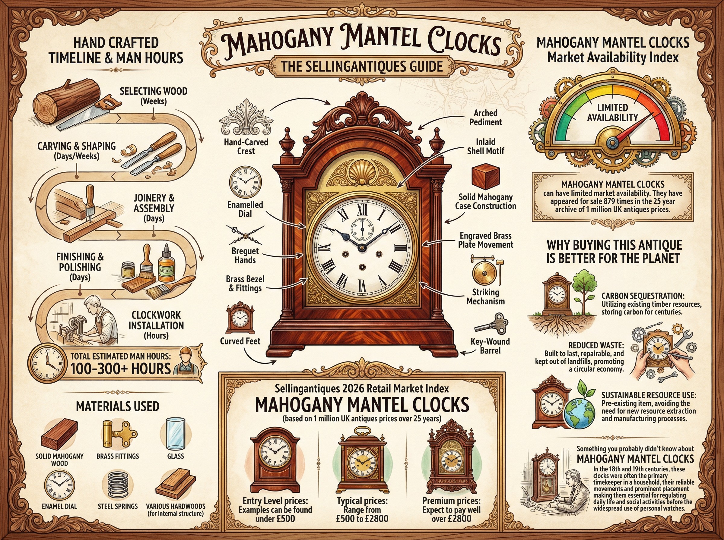 Mahogany Mantel Clocks Guide Infographic