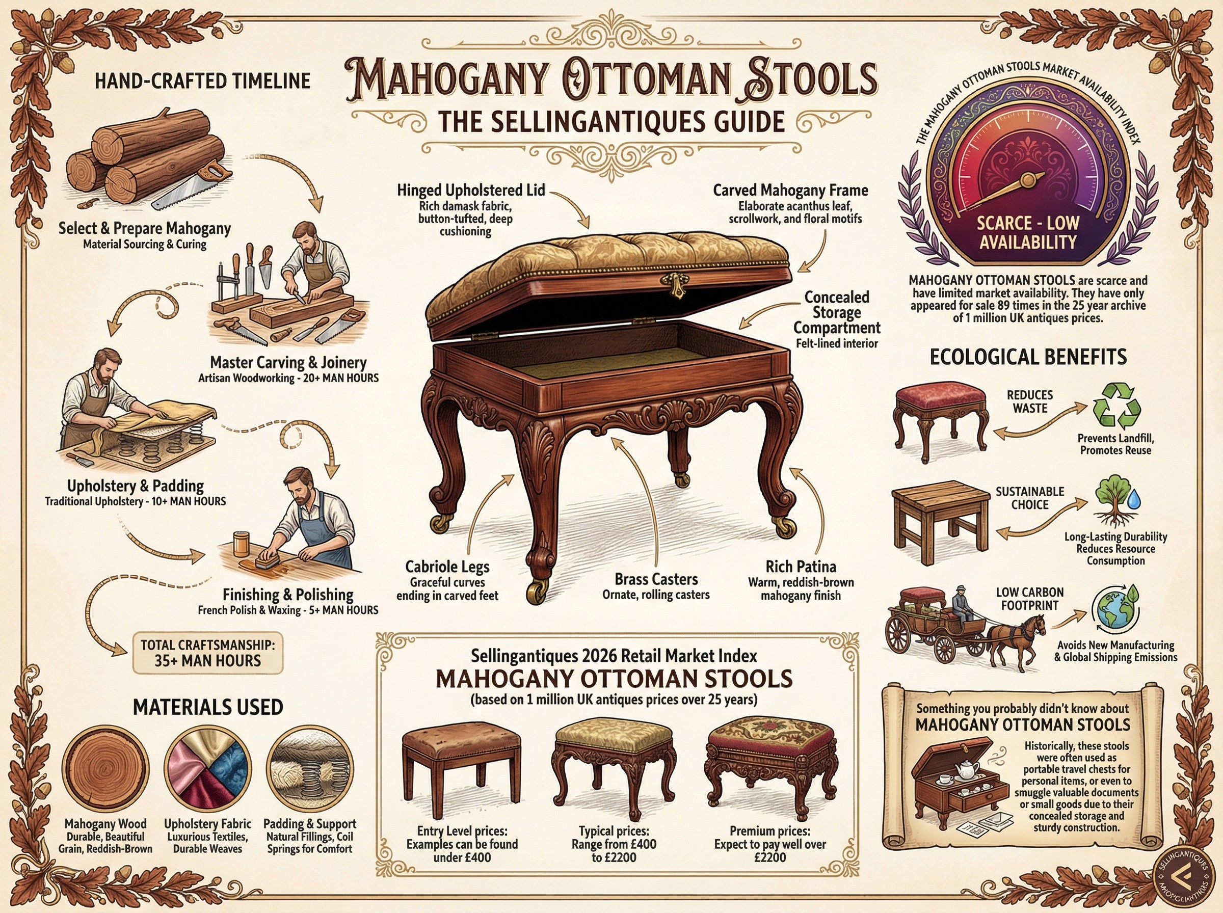 Mahogany Ottoman Stools Guide Infographic
