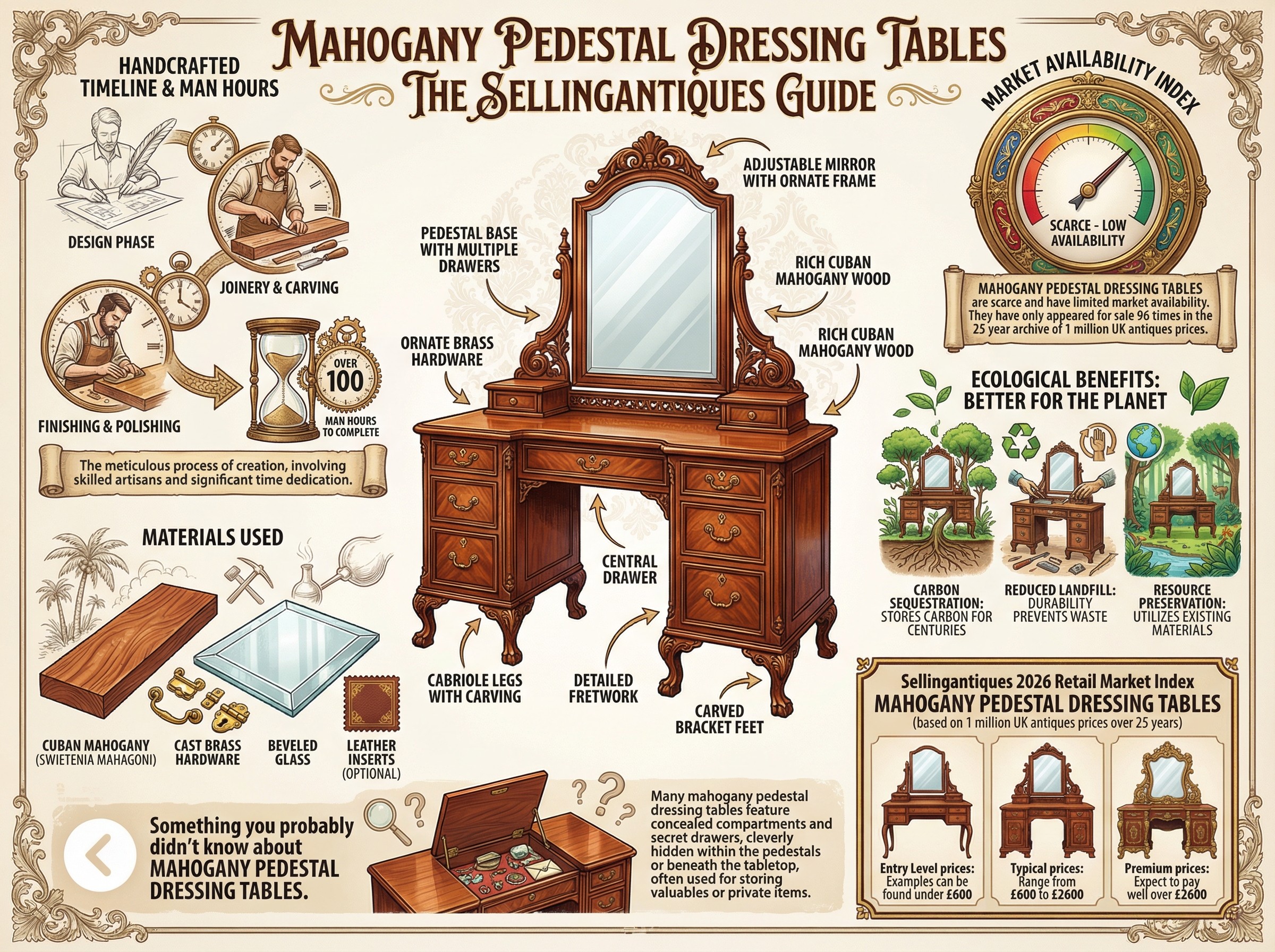 Mahogany Pedestal Dressing Tables Guide Infographic