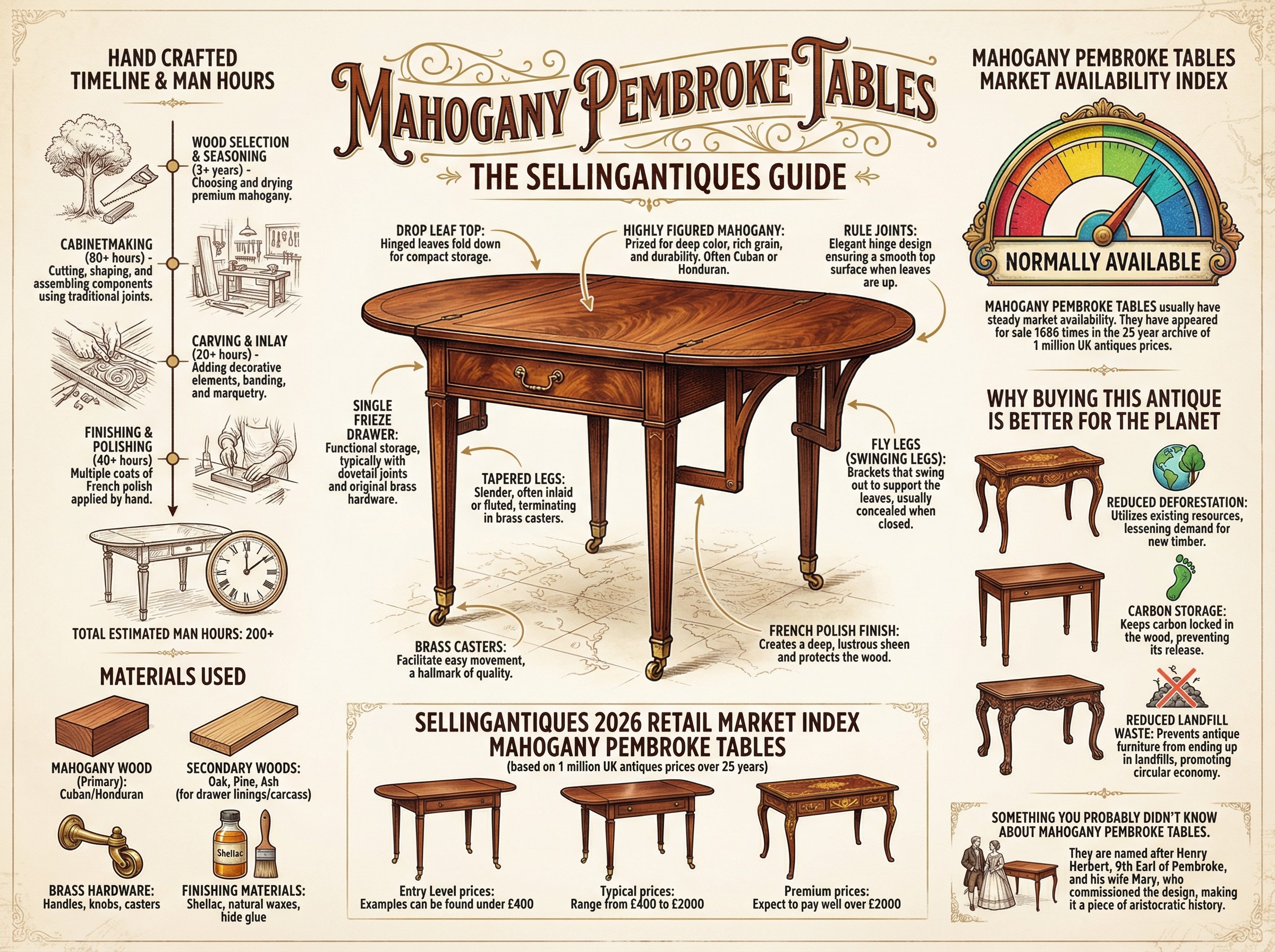 Mahogany Pembroke Tables Guide Infographic