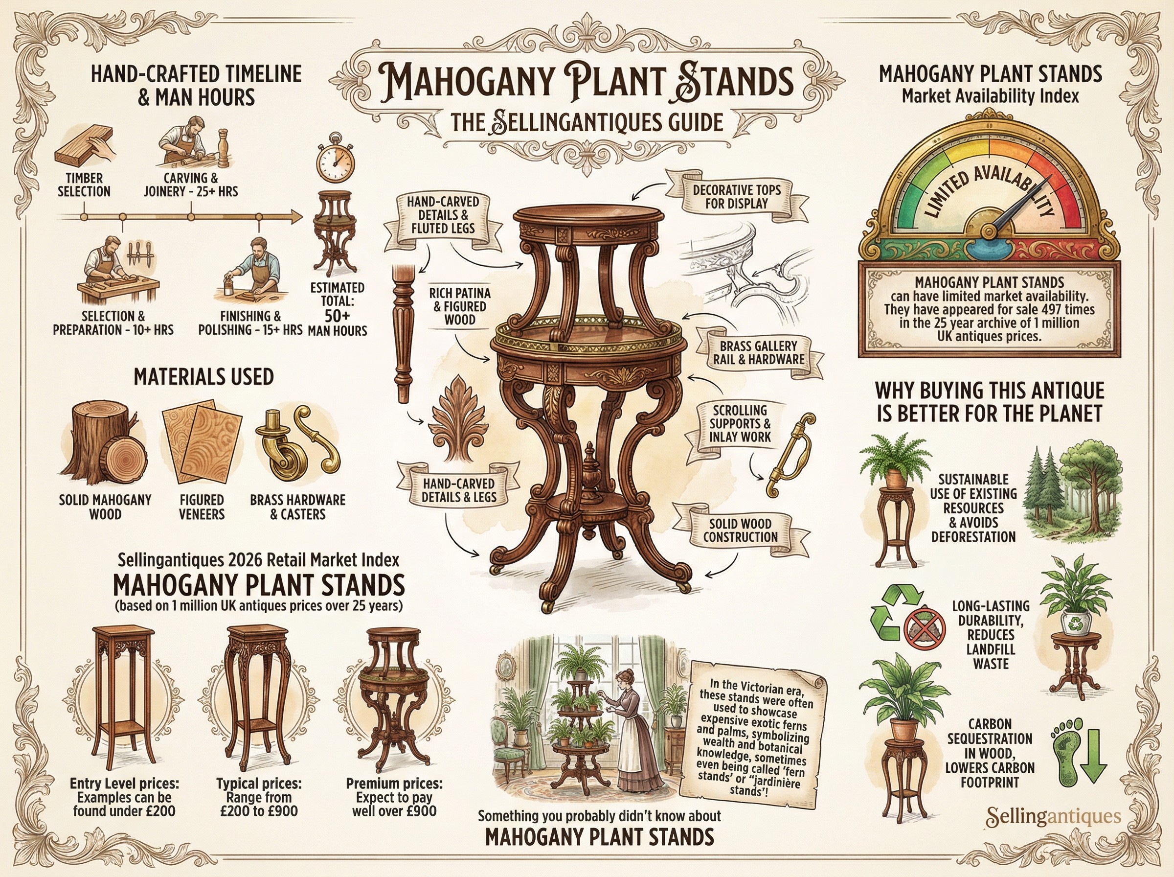 Mahogany Plant Stands Guide Infographic